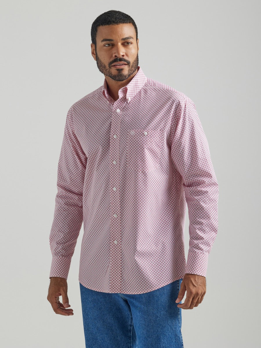 Wrangler Red Printed Classic Longsleeved Buttondown Shirt 112324787