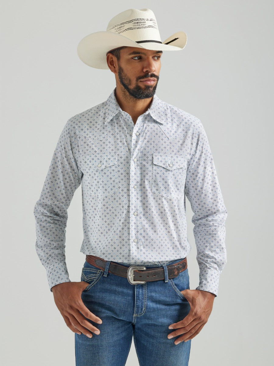 Wrangler Azul Blue 20X Competition Advanced Comfort Long Sleeve Snap Shirt 112324830