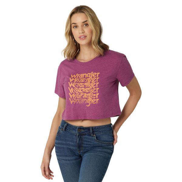 Wrangler Amaranth Retro Dizzy Boyfriend Crop Graphic Tee 112326478