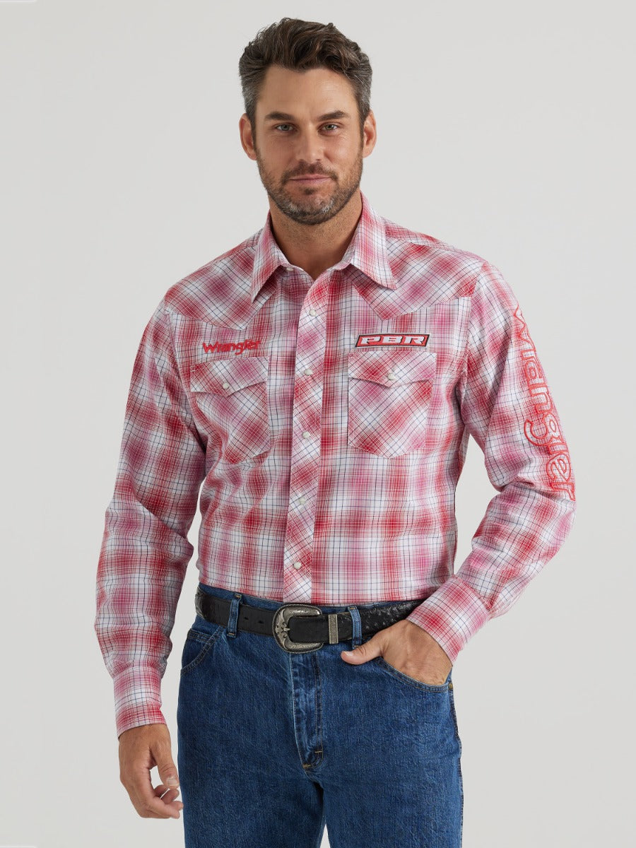 Wrangler Red Logo Mens Long Sleeve Shirt 112346236