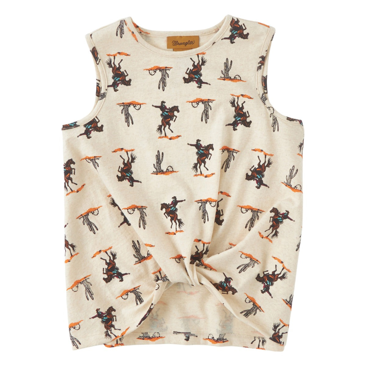 Wrangler Cream Girl's Knotted Cowgirl Tank Top 112346590