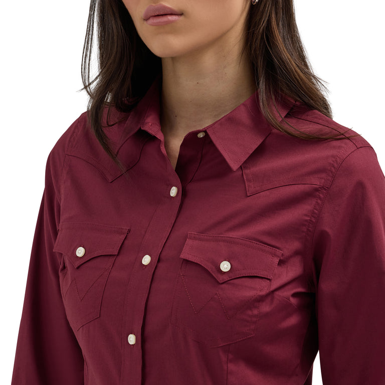 windsor red long sleeve dress Wrangler Women's Western Button Down Shirt