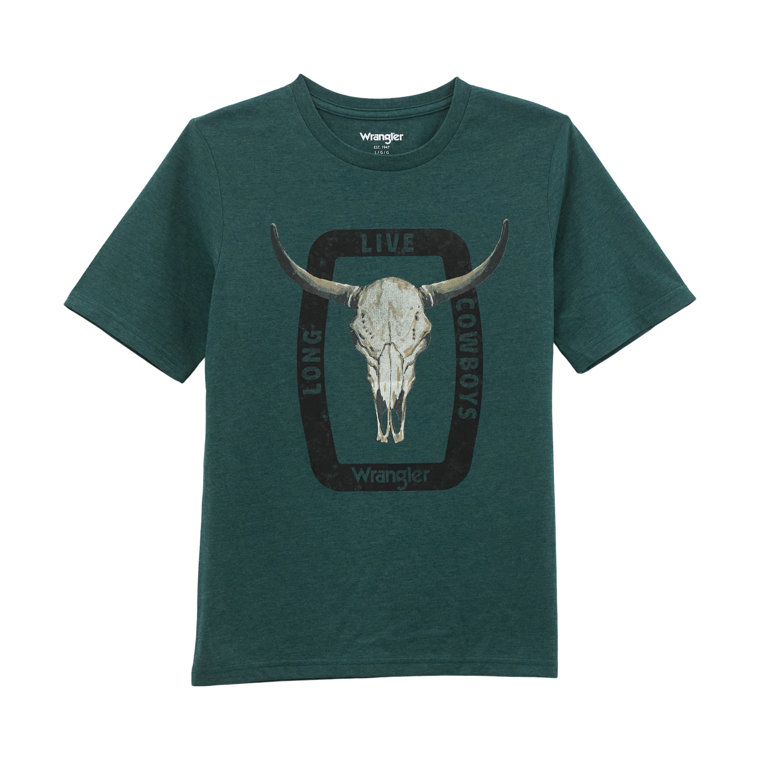 Wrangler Sea Moss Heather Boy's Logo Front Graphic T-Shirt 112358811