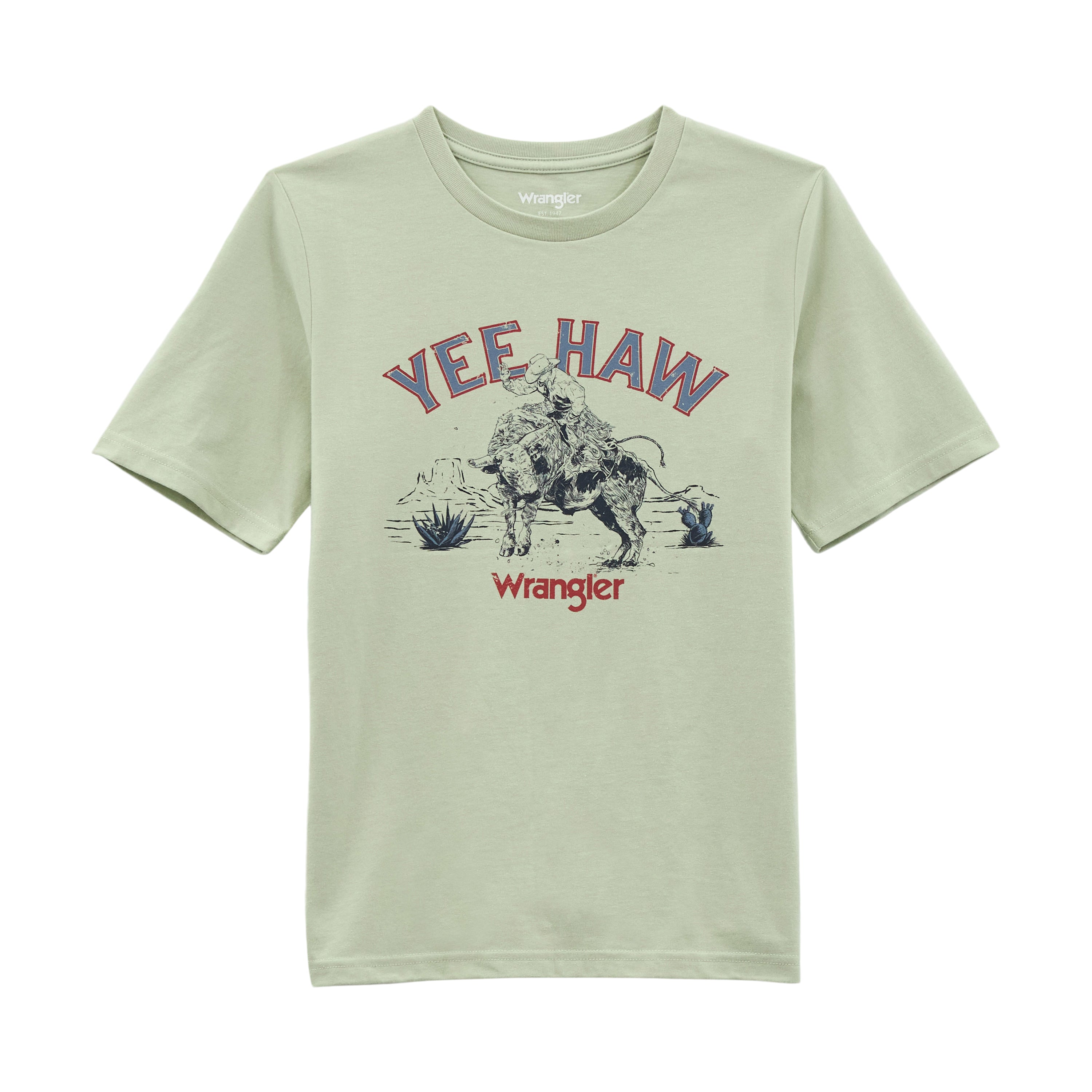 Wrangler Sea Foam Heather Boy's Logo Front Graphic T-Shirt 112358812