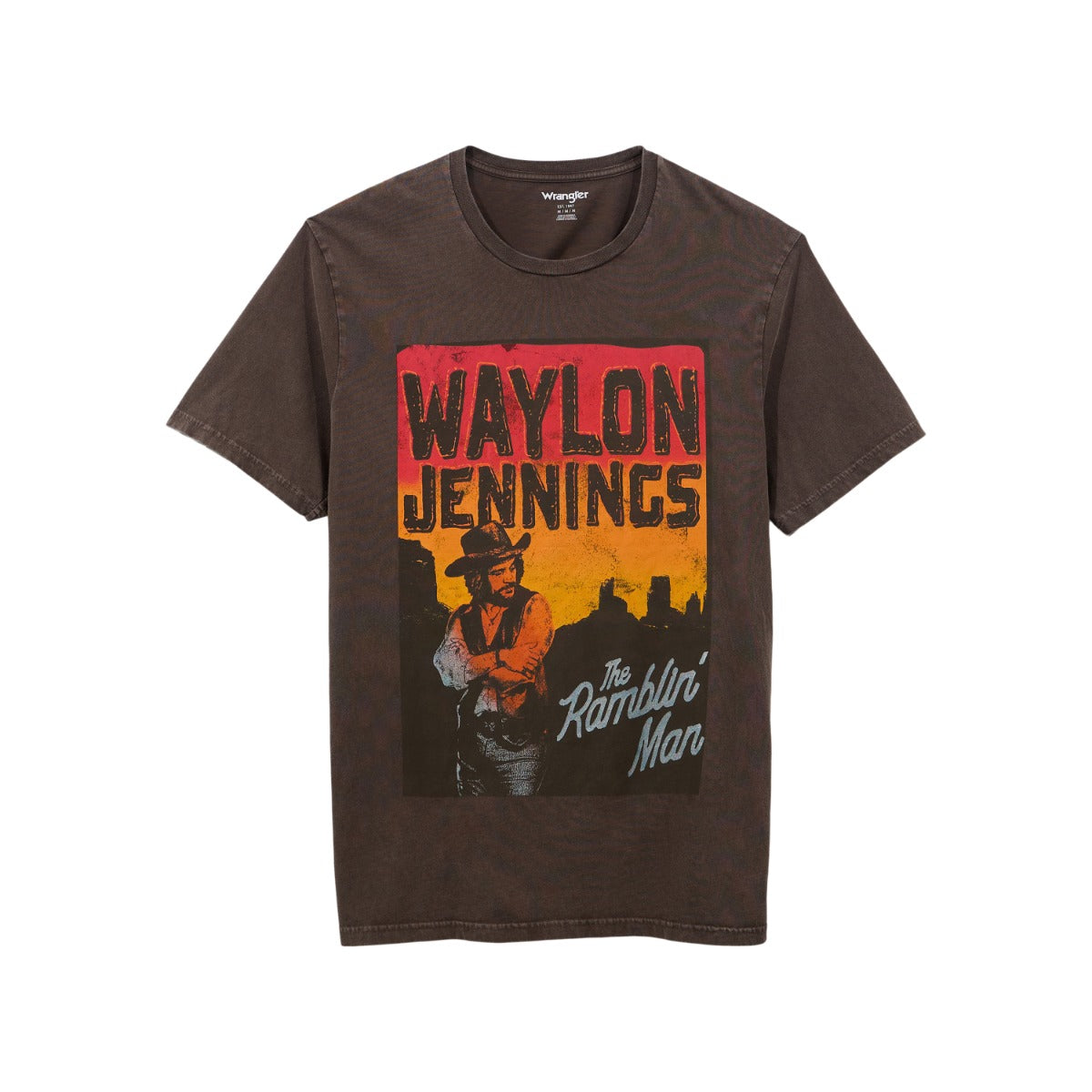 Wrangler Chocolate Plum Waylon Jennings Short Sleeve Regular Fit Men's Tee-Shirt 112361068