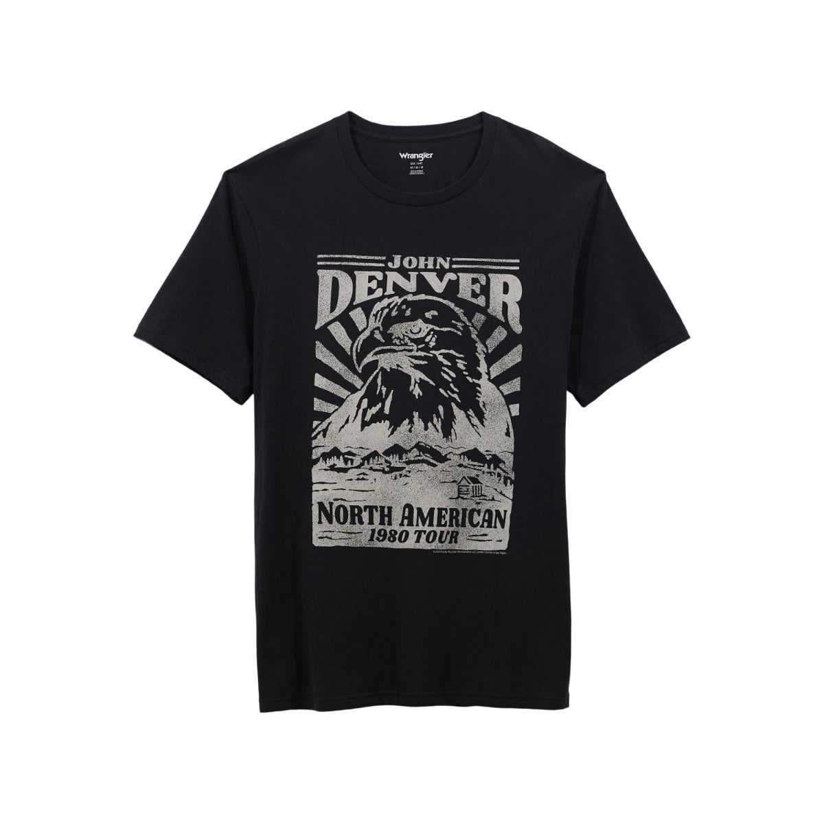 Wrangler Washed Black John Denver Men's Short Sleeve Regular Fit Graphic T-Shirt 112361072