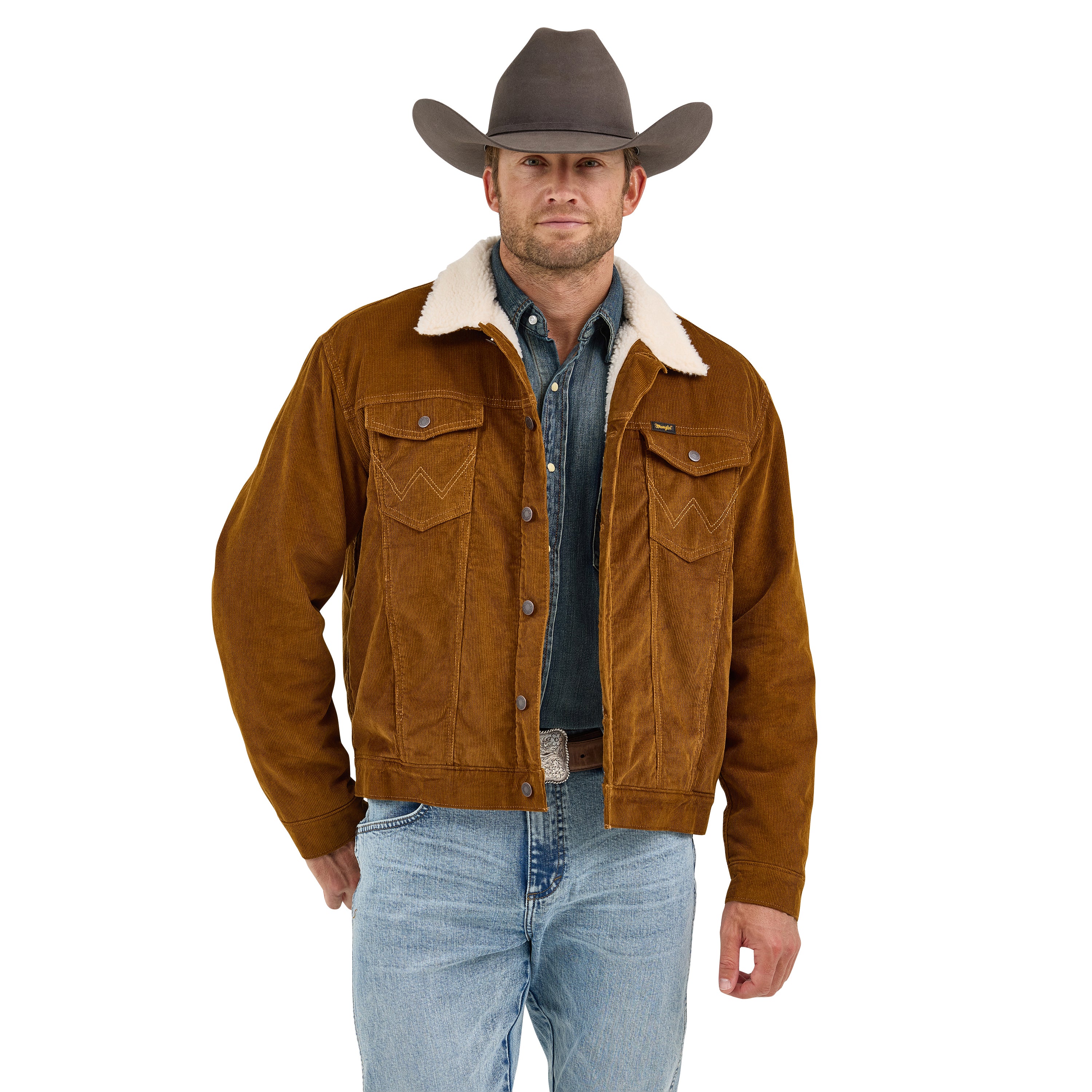 Wrangler Monks Robe Cowboy Cut Men's Sherpa  Lined Corduroy Jacket 112367603