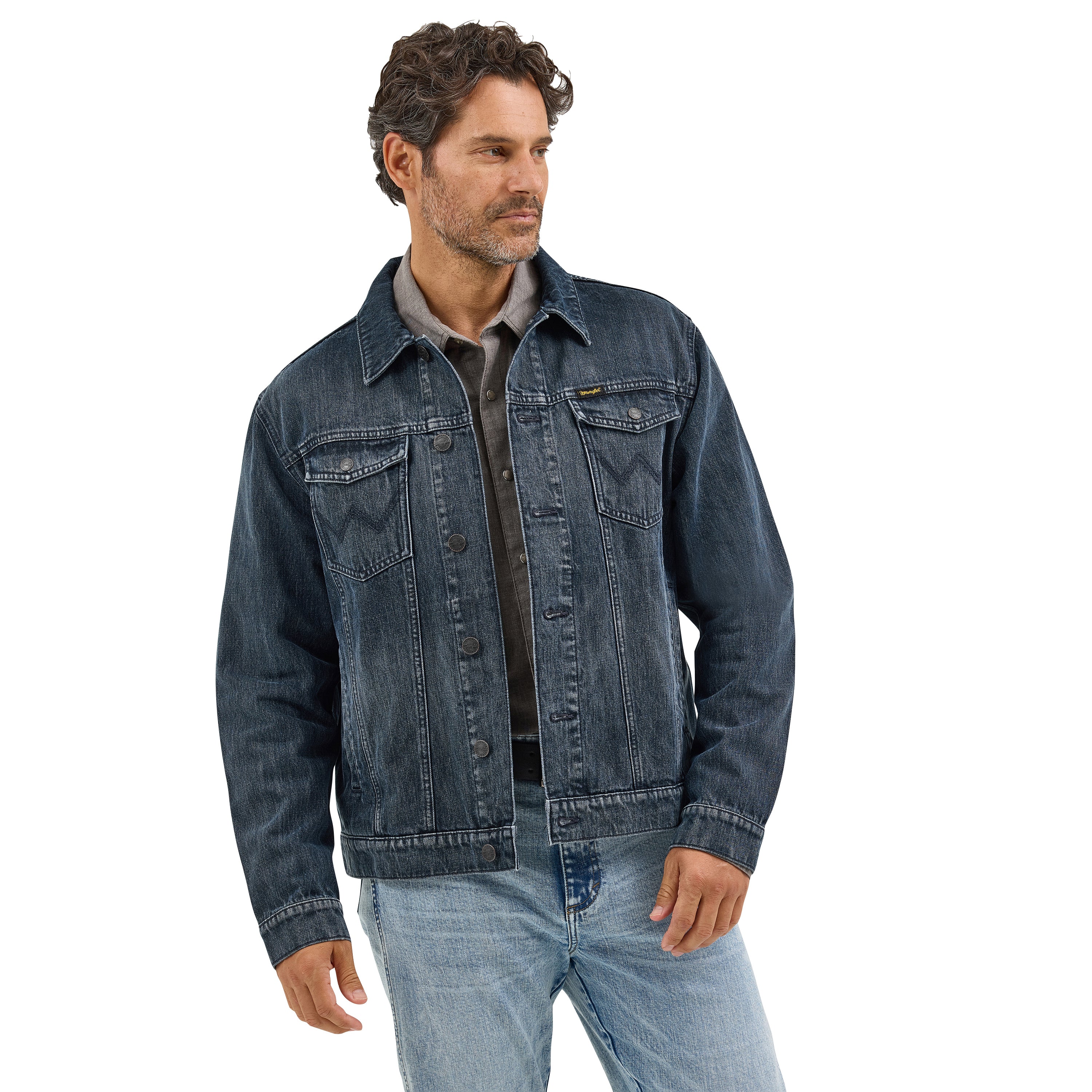 Wrangler Deep Blue Retro Unlined Men's Denim Jacket 112368285