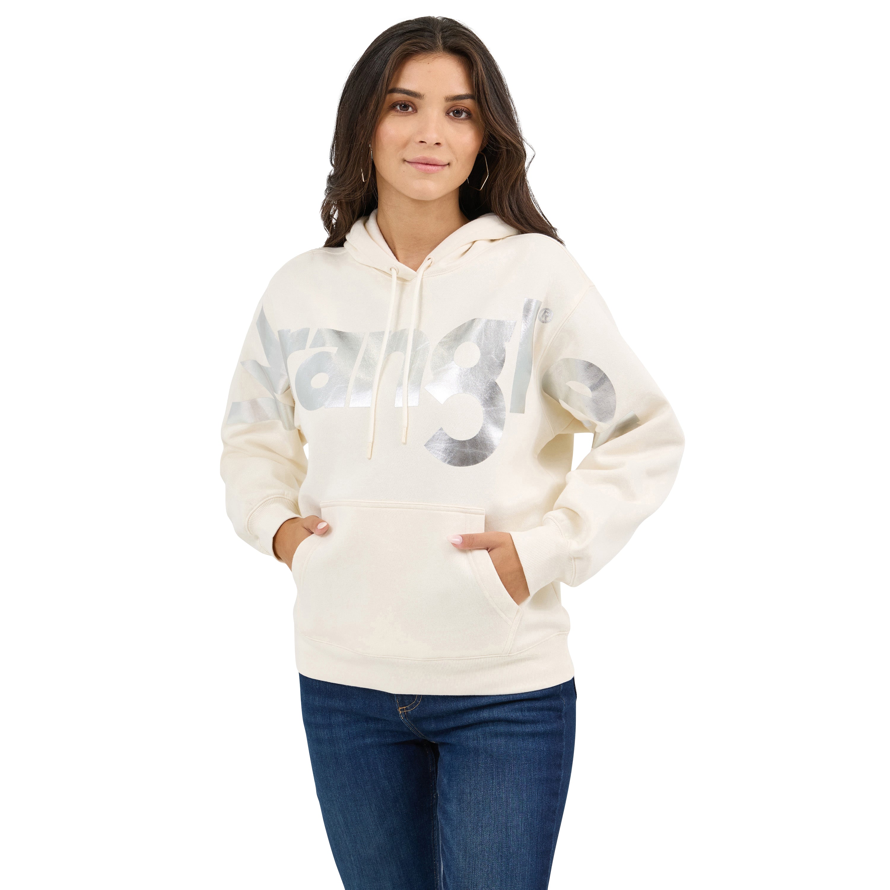 Wrangler Icy White Bold Logo Womens' Hoodie 112371540