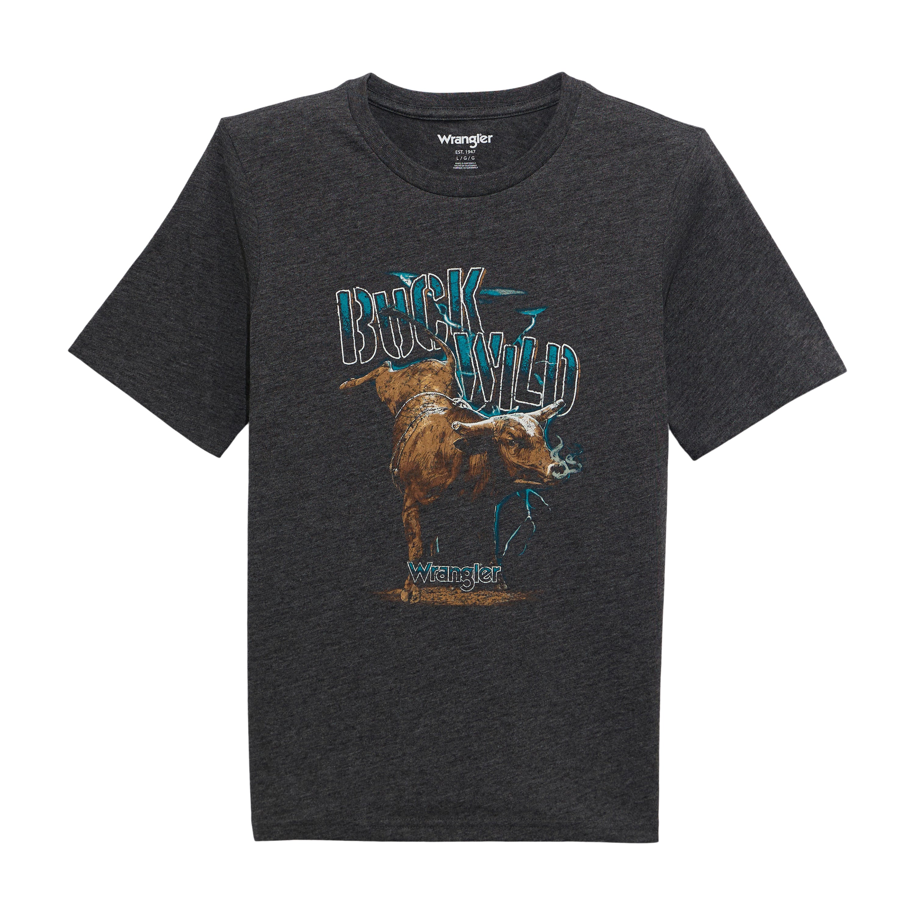 Wrangler Buck Wild Black Boy's Logo Front 'Buck Wild' Graphic T-Shirt 112372894