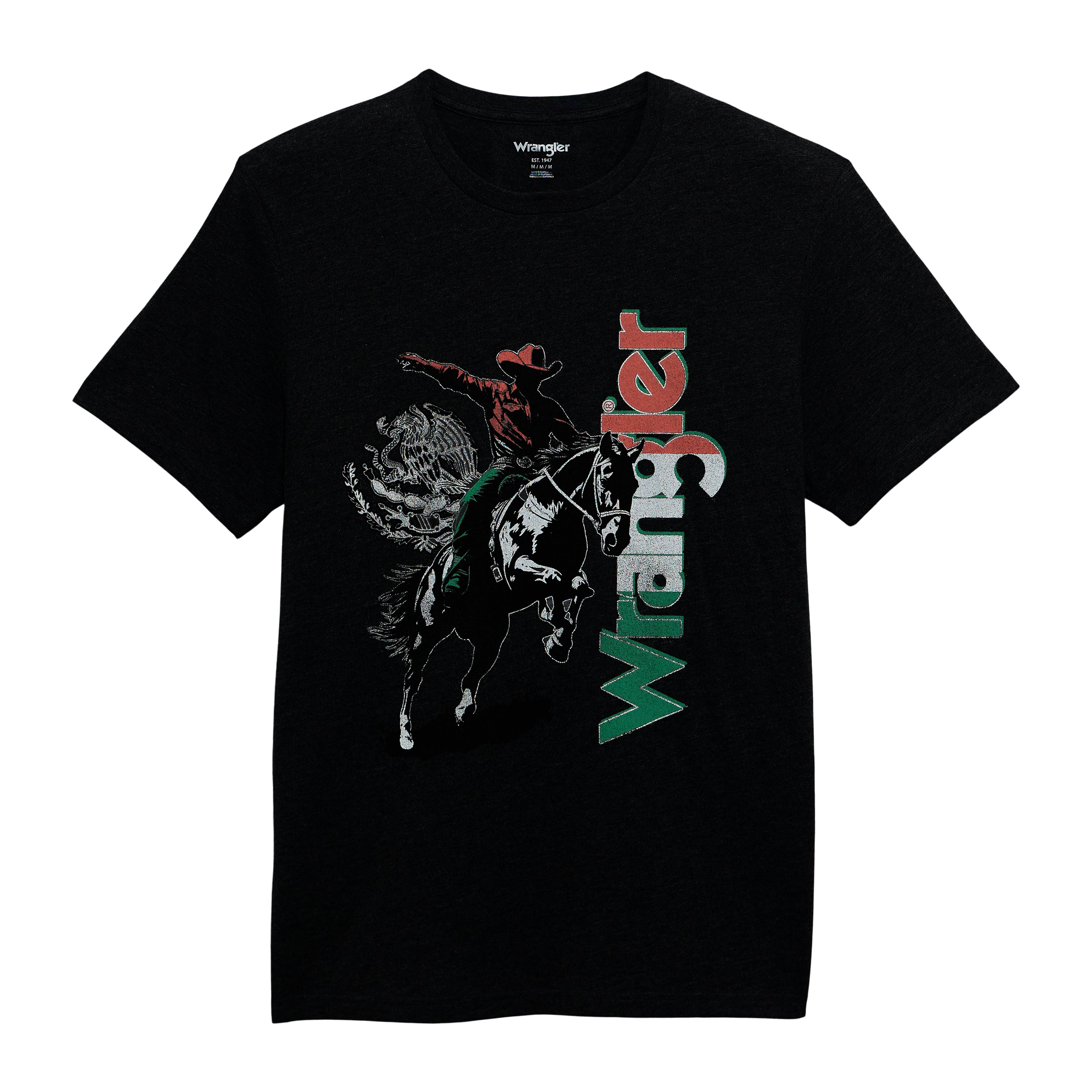 Wrangler Jet Black Wrangler Mexico Flag Boy's Logo T-Shirt 112372977
