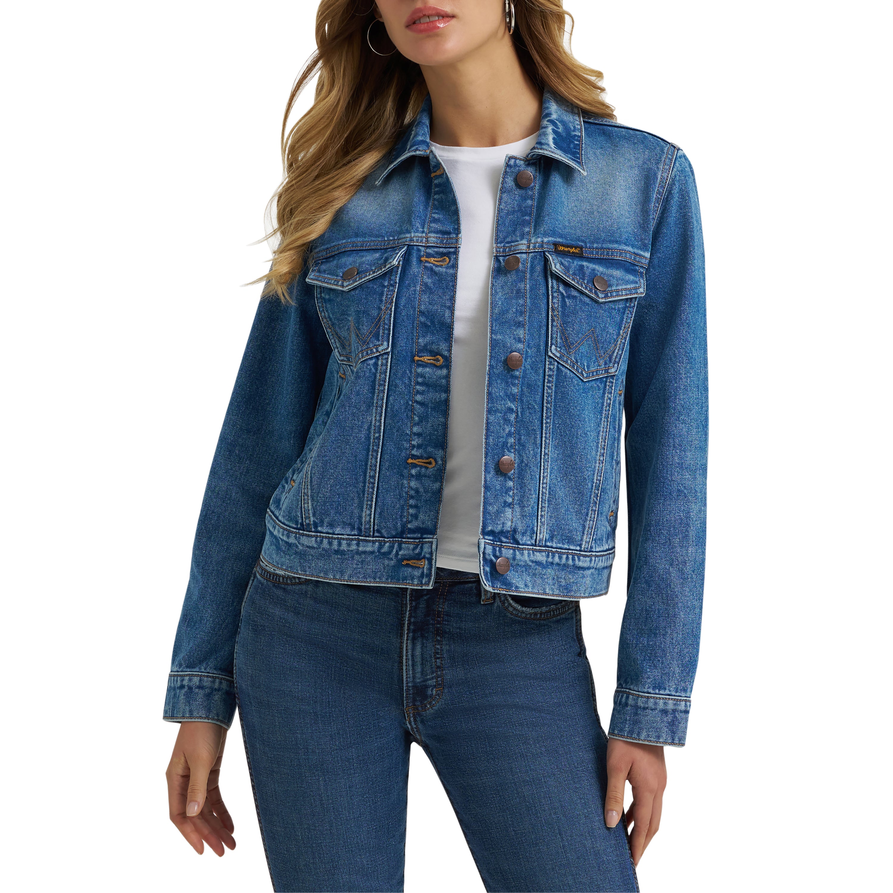 Wrangler Dark Denim Women's Western Unlined Denim Jacket 112373778