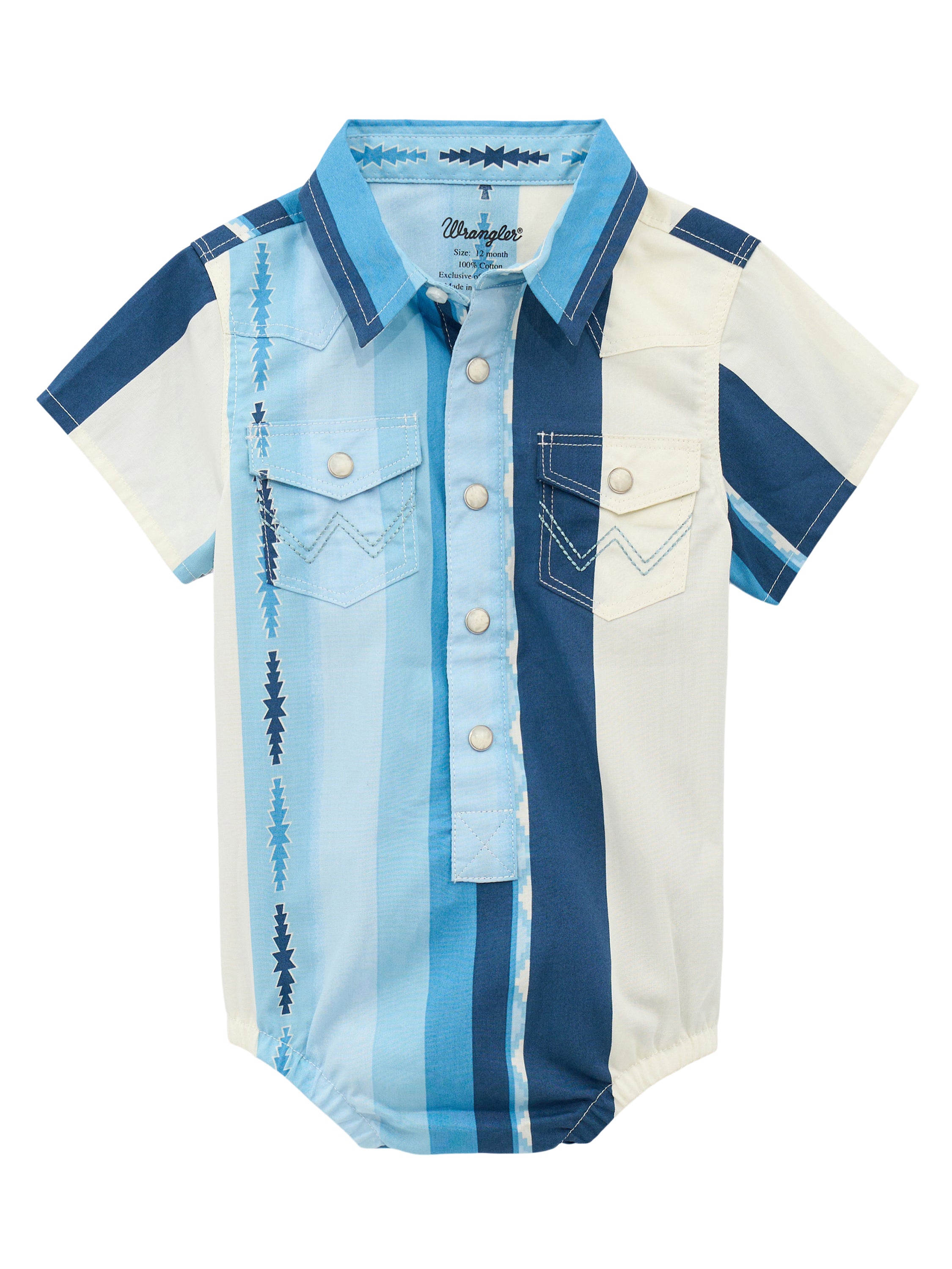Wrangler Blue Clouds Short Sleeve Brushpopper Little Boy's Bodysuit (Sizes 0-9, 12, 18) 112378895