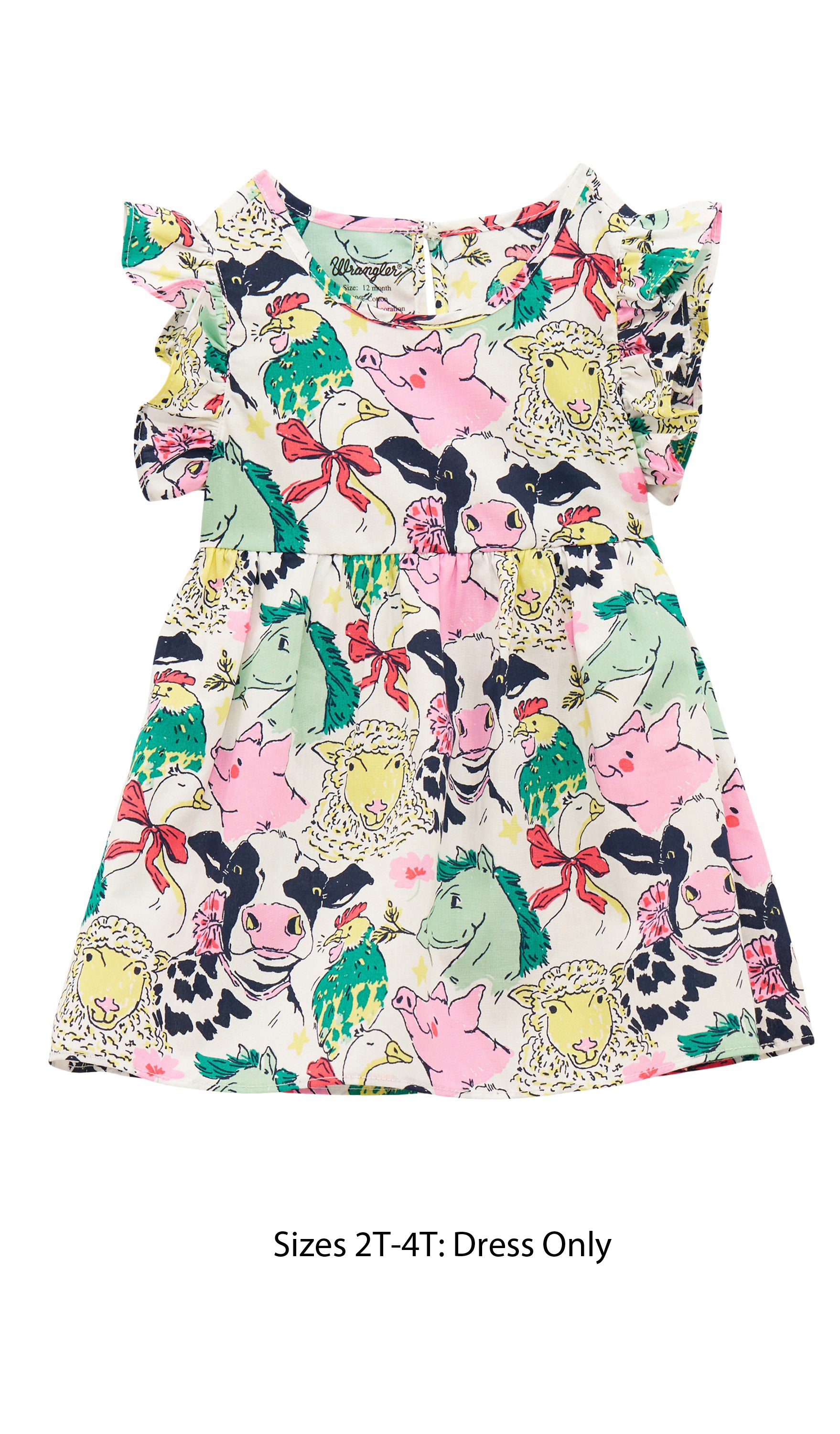 Wrangler White with Animals Dress (Sizes 0-18 have Matching Diaper Cover. 2T-4T is Dress only)