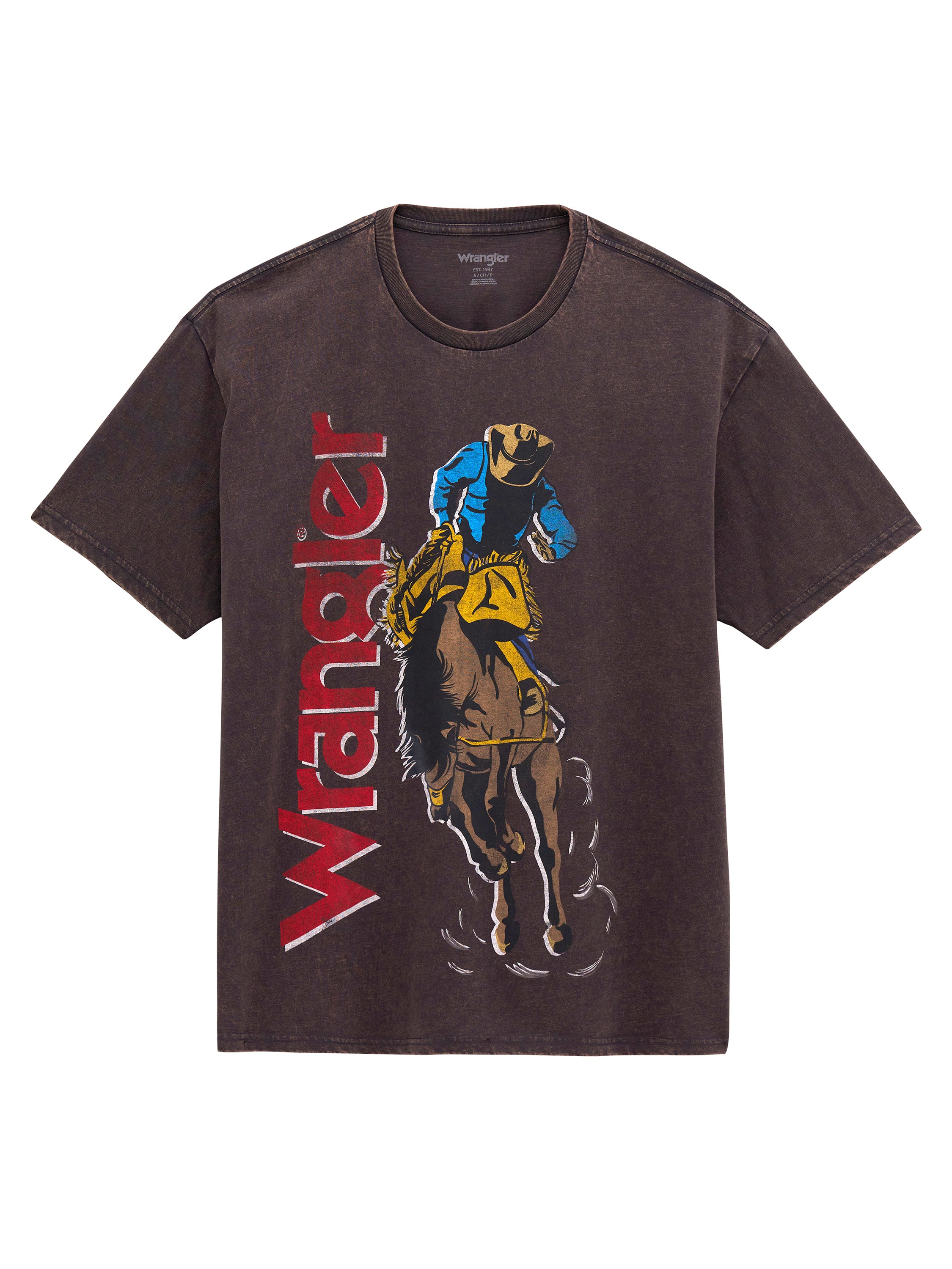 Wrangler Phantom Acid Wash Wild Ride Vintage Fit Men's Short Sleeve Graphic T-Shirt 112380263