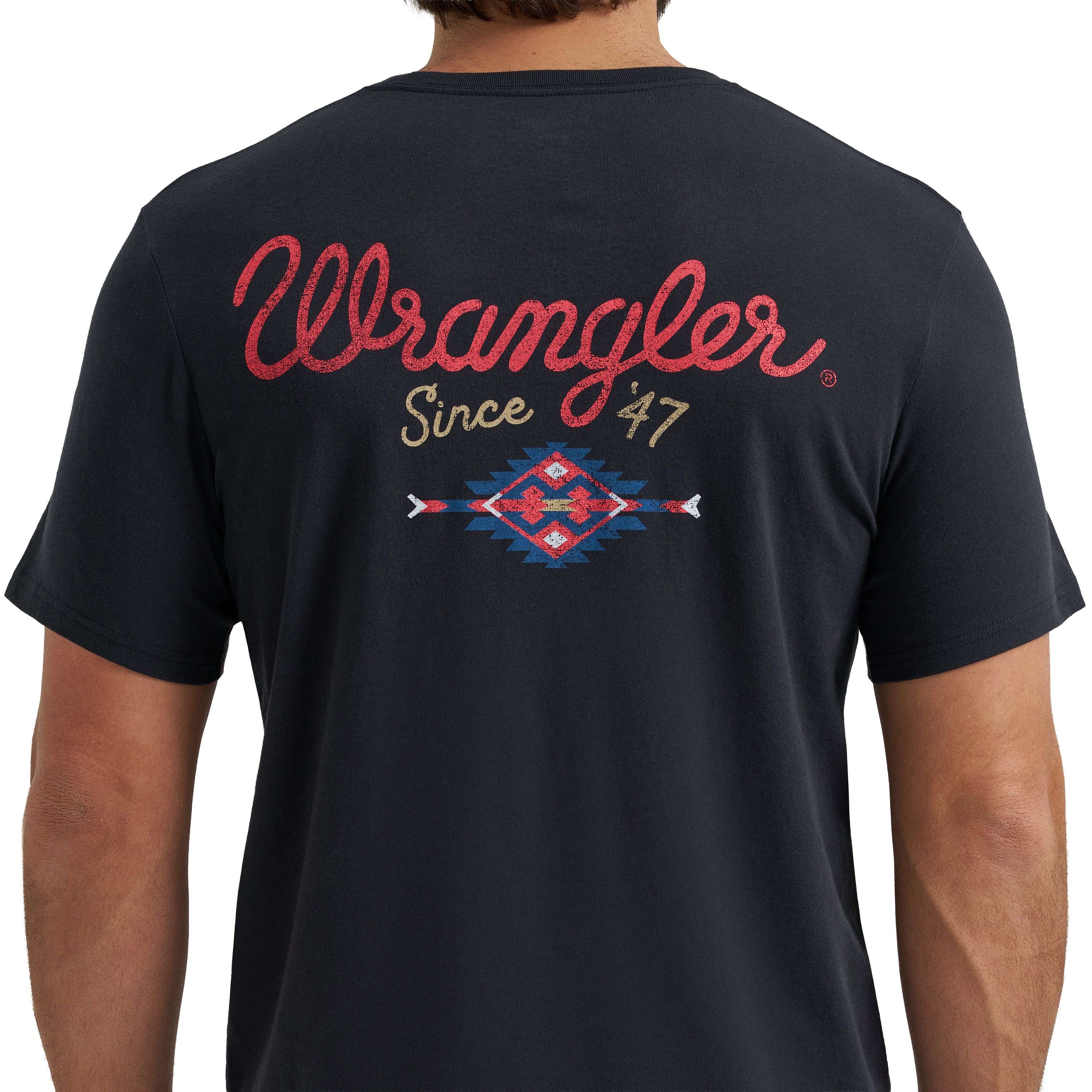 Wrangler Jet Black Men's Regular Fit Graphic T-Shirt 112380266