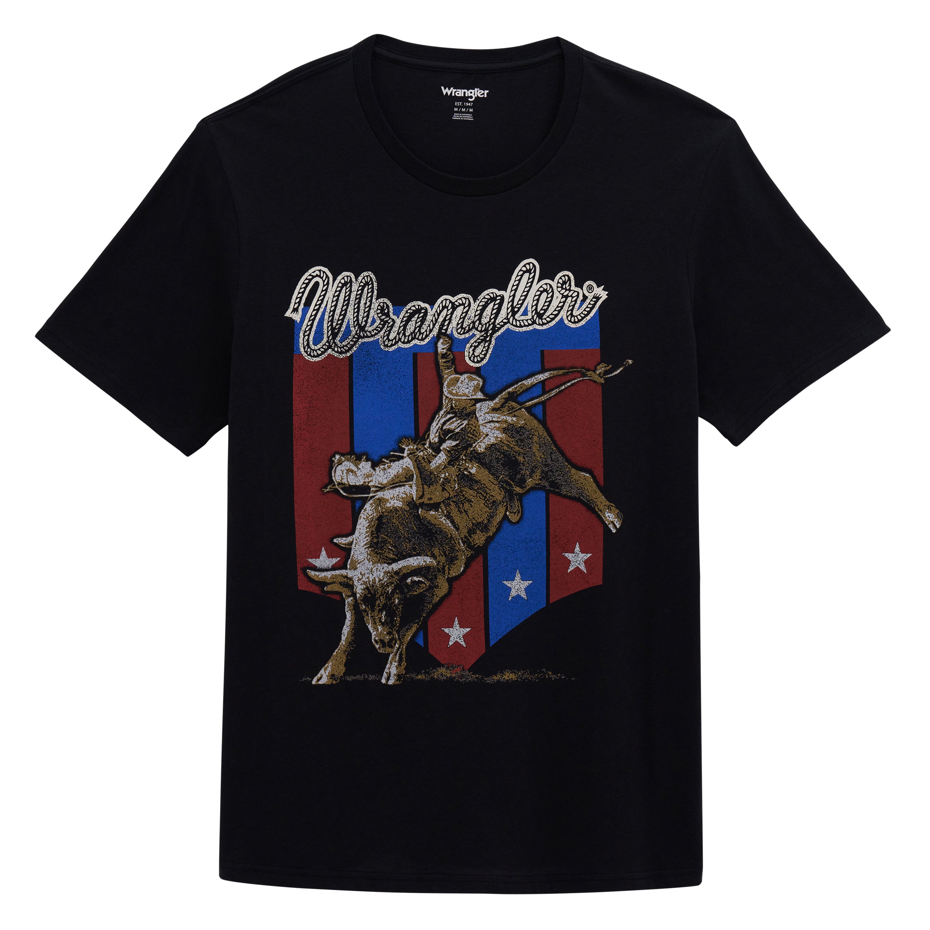 Wrangler Jet Black Maverick Bull Men's Short Sleeve Graphic T-Shirt 112380297