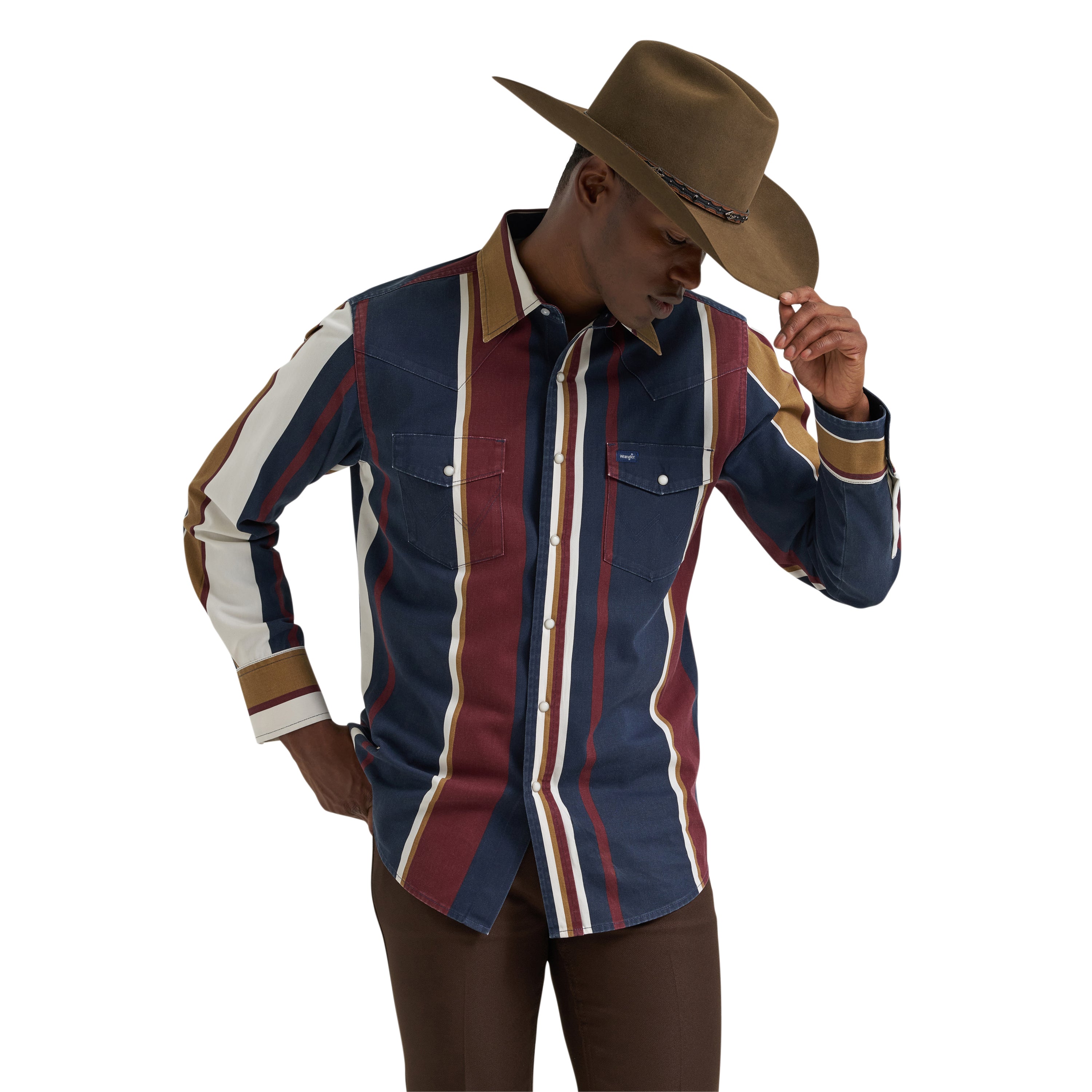 Wrangler Midnight Oak Vintage Inspired Brushpopper Western Men's Snap Workshirt 112381998