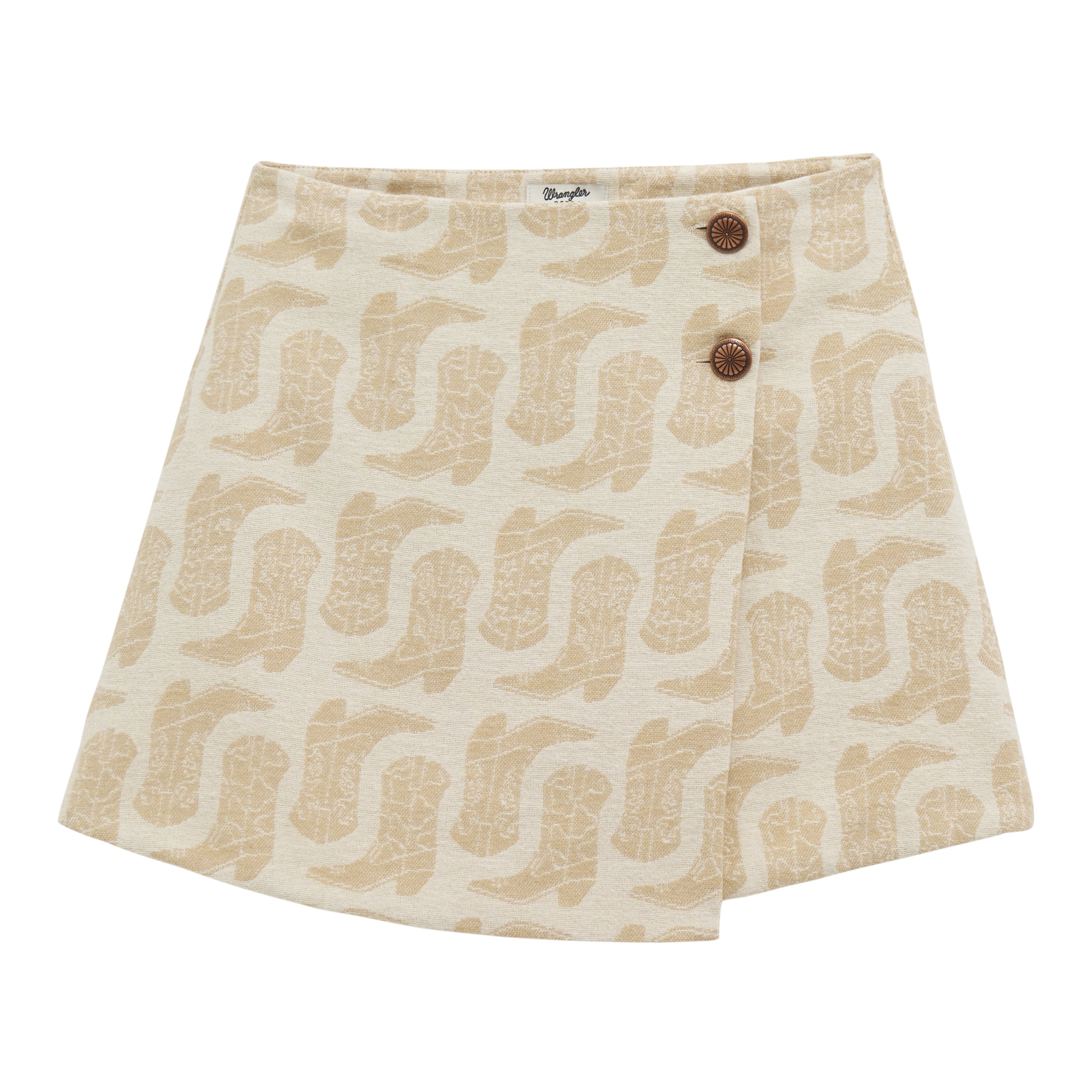 Wrangler Beige/White Women's Jacquard Wrap Mini Skirt 112382746