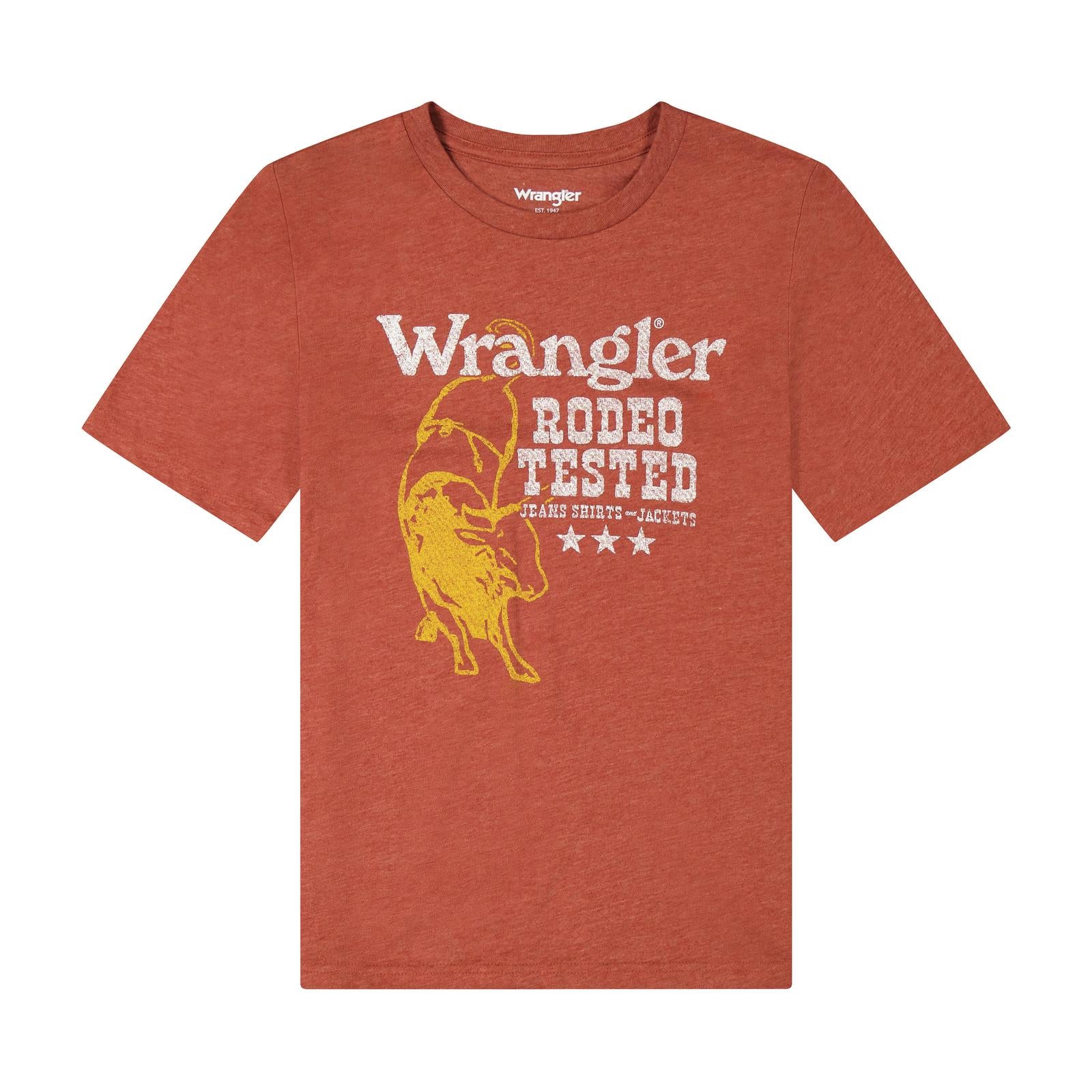 Wrangler Burnt Henna Heather Boy's Short Sleeve Graphic T-Shirt 112383956
