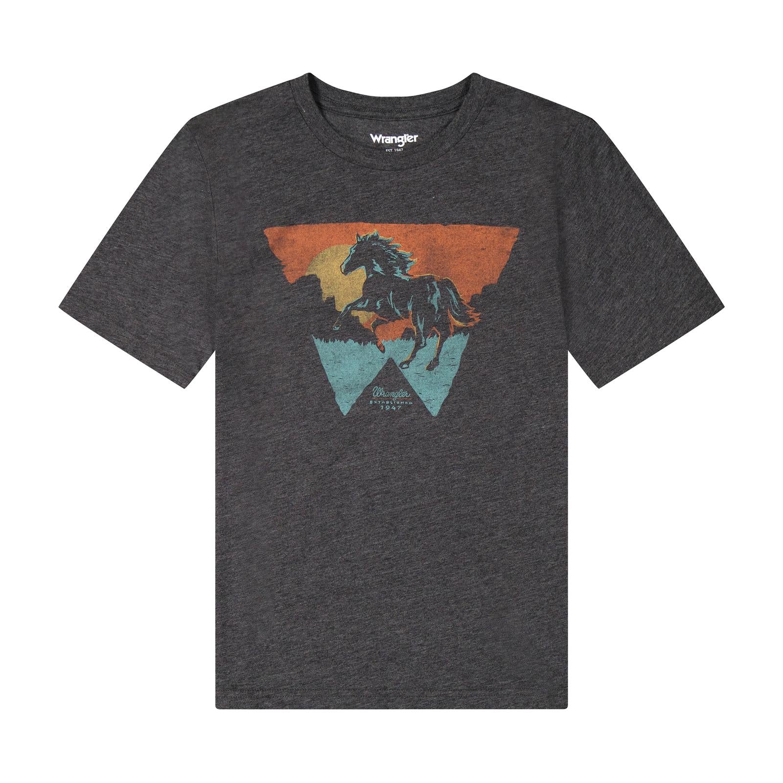 Wrangler Black Beauty Heather Boys Short Sleeve Graphic T-Shirt 112383958