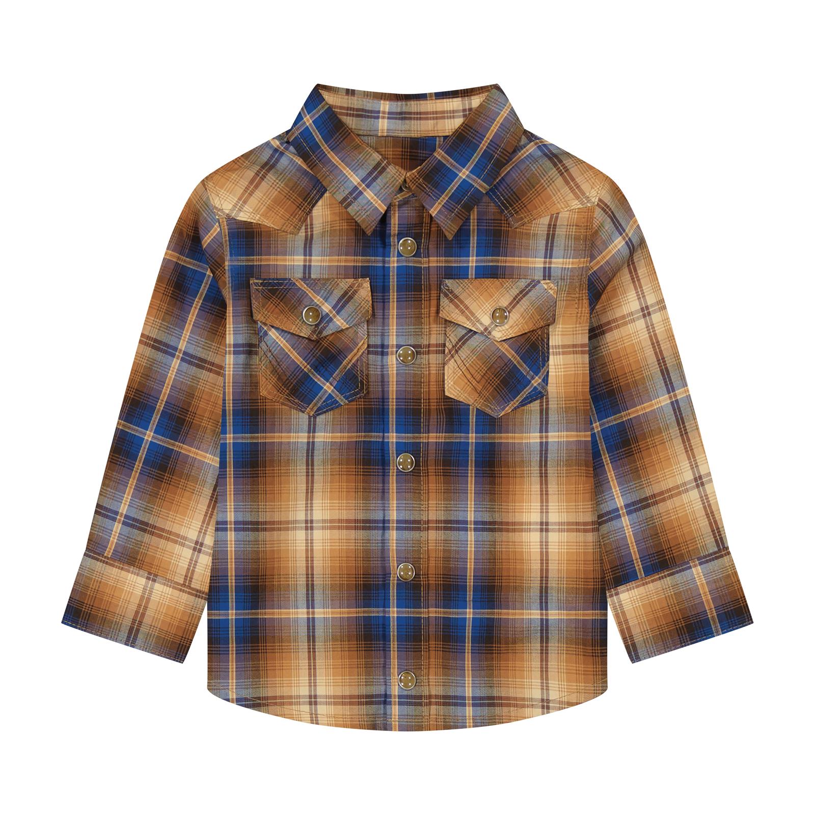 Wrangler Brown Plaid Baby Boy Long Sleeve Shirt 112384755