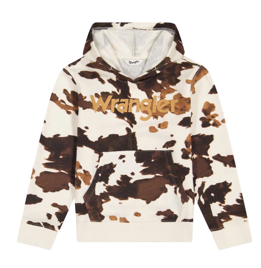Wrangler Brown Cowprint Girls Wrangler Logo Hoodie 112385525