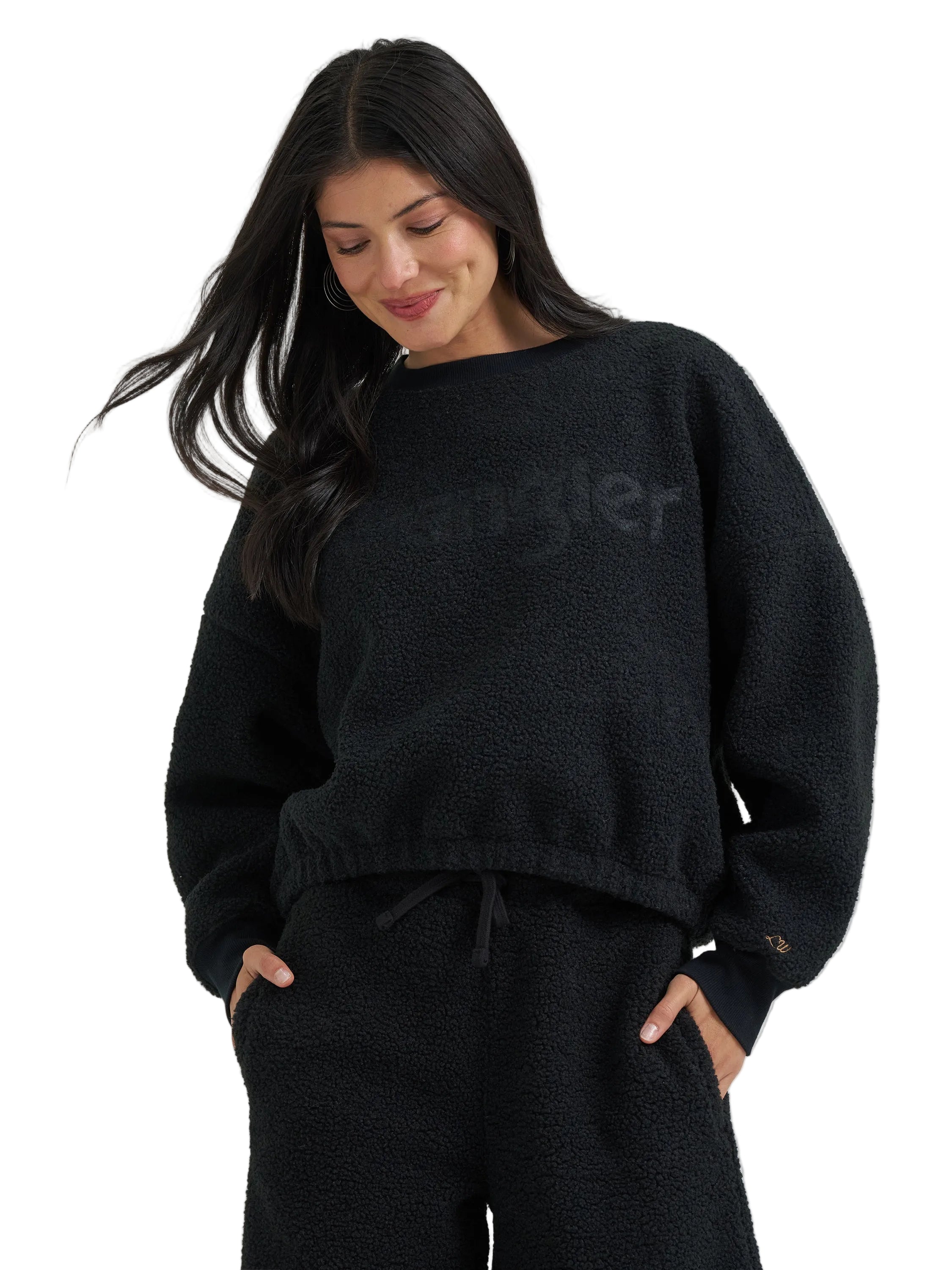 Wrangler x Lainey Wilson Black Sherpa Women's Sweatshirt 112385579