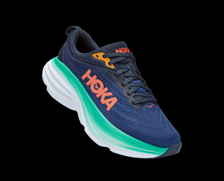 Hoka Outer Space/Bellwether Blue Bondi 8 Wide Width Womens Athletic Shoes 1127954-OSBB