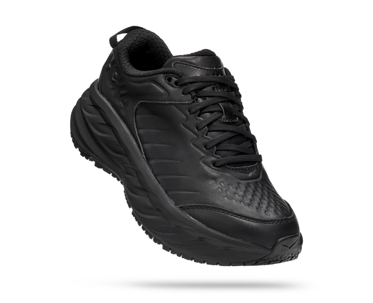 Hoka Black Bondi SR Slip Resistant Women's Wide Width Comfort Shoes 1129351-BBLC