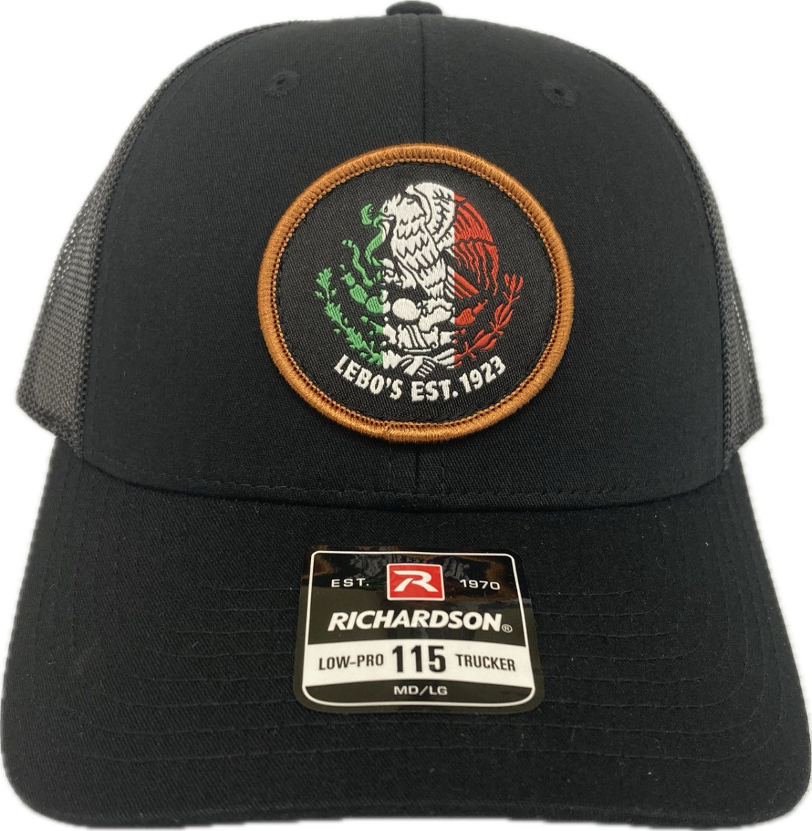 Lebo's Black Mexican Flag Patch Hat 115B-MEXFLAG