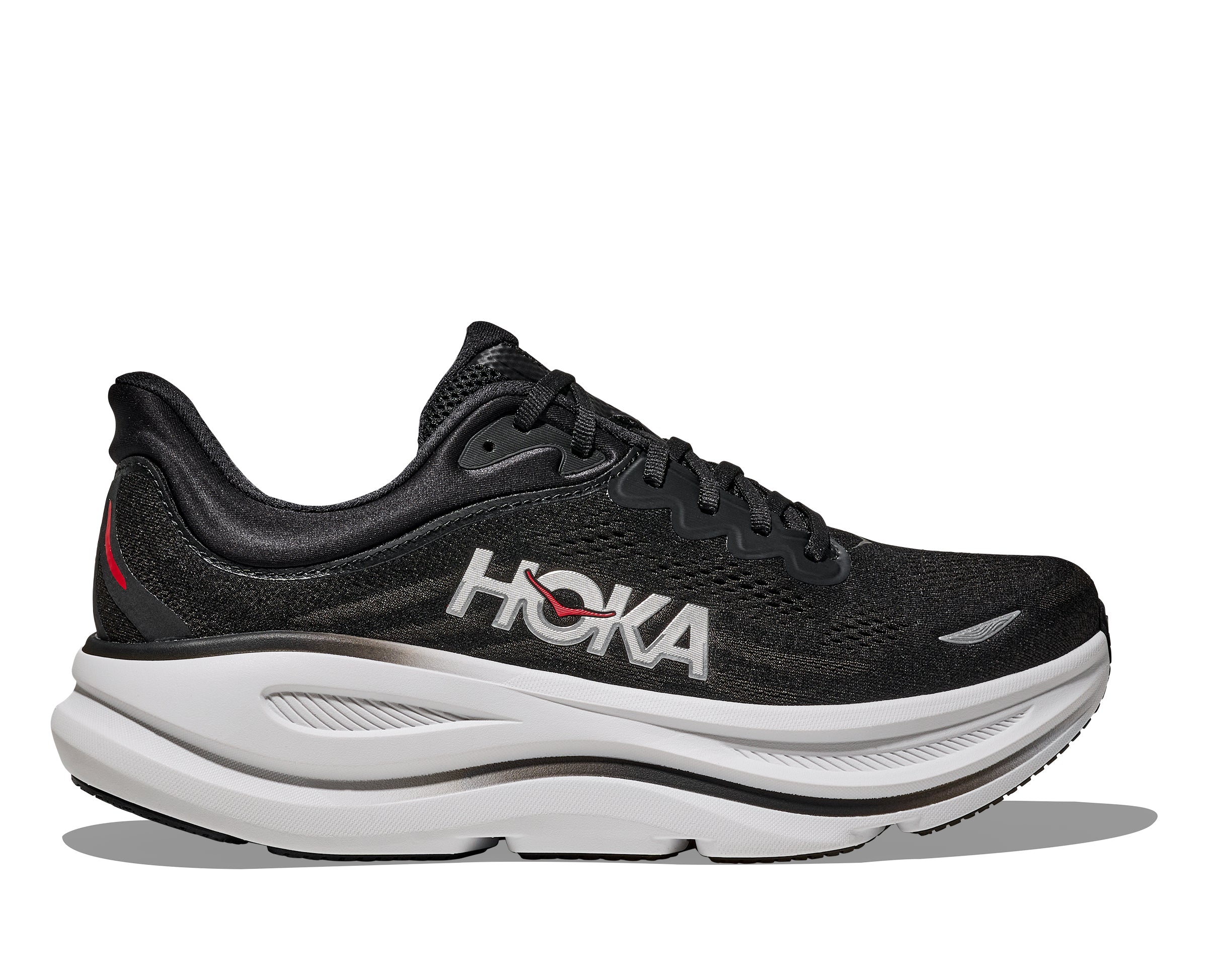 Hoka Black/Vermillion Bondi 9 Men's Running Shoes 1162011-BKVR