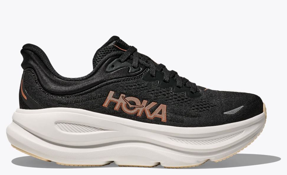 Hoka Black/Rose Gold Bondi 9 Women's Running Shoes 1162012-BRGL