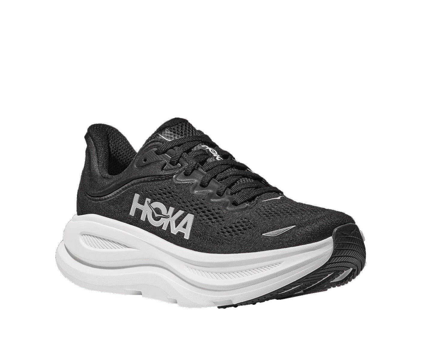Hoka Black/White Bondi 9 Women's Running Shoes 1162012-BWHT