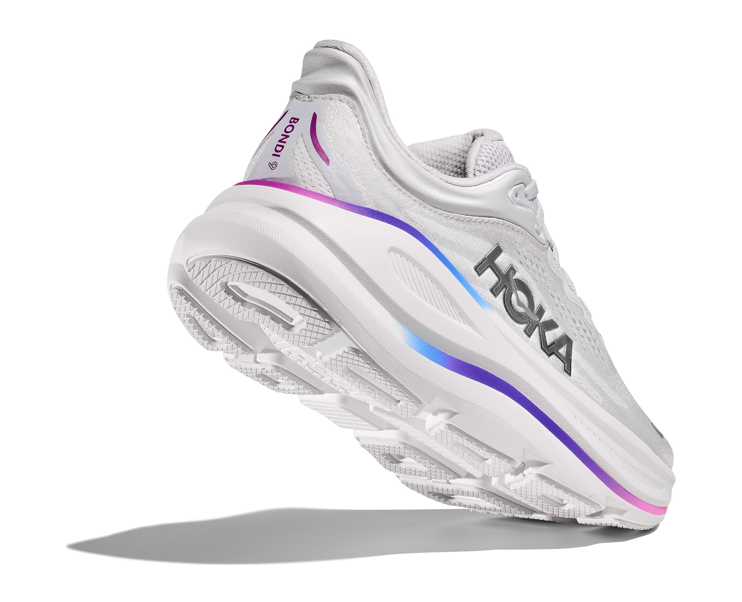 ユキオ Hoka Cosmic Grey/White Bondi 9 Wide Width Women's Running