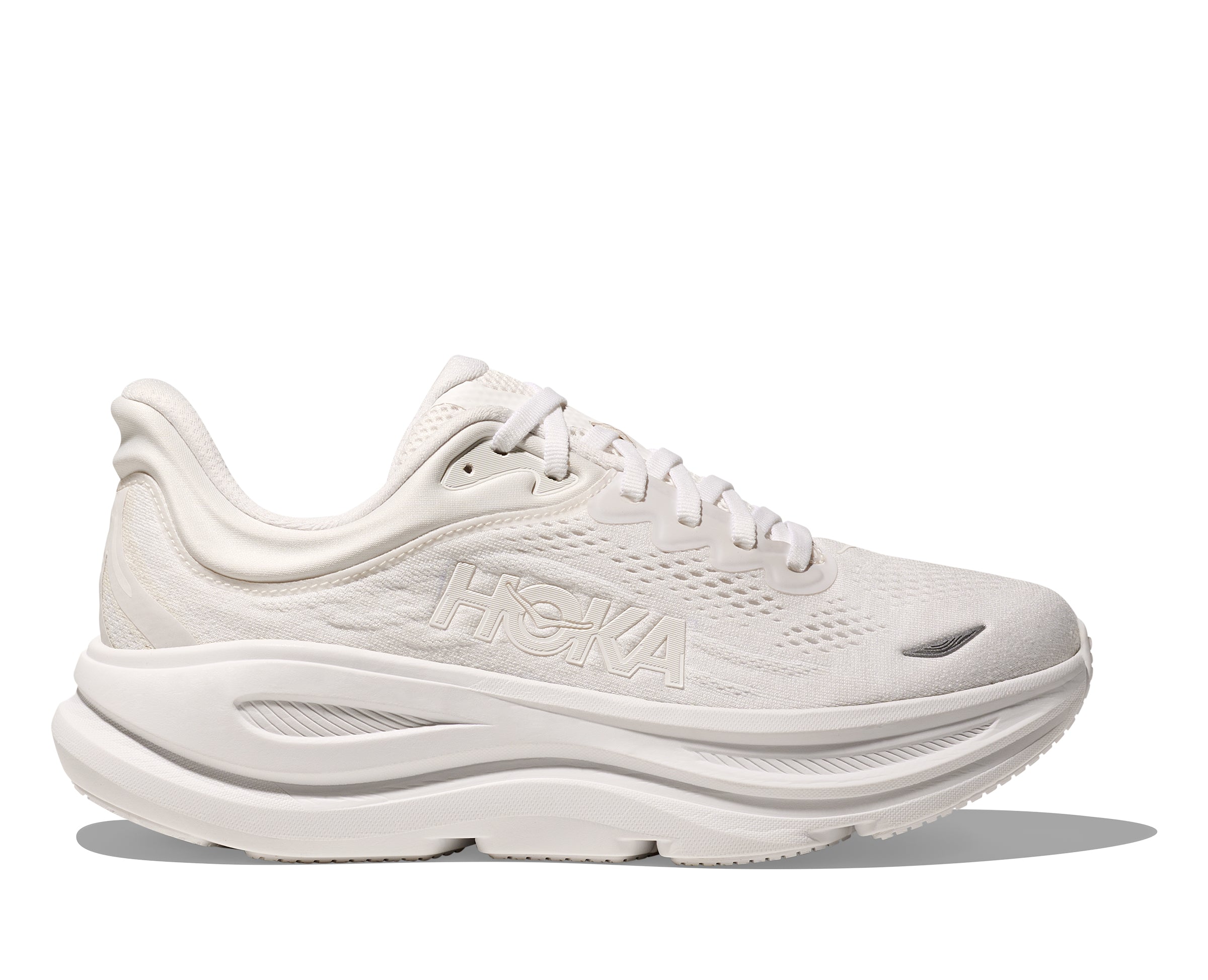 Hoka White/White Bondi 9 Women's Wide Width Running Shoes 1162014-WWH