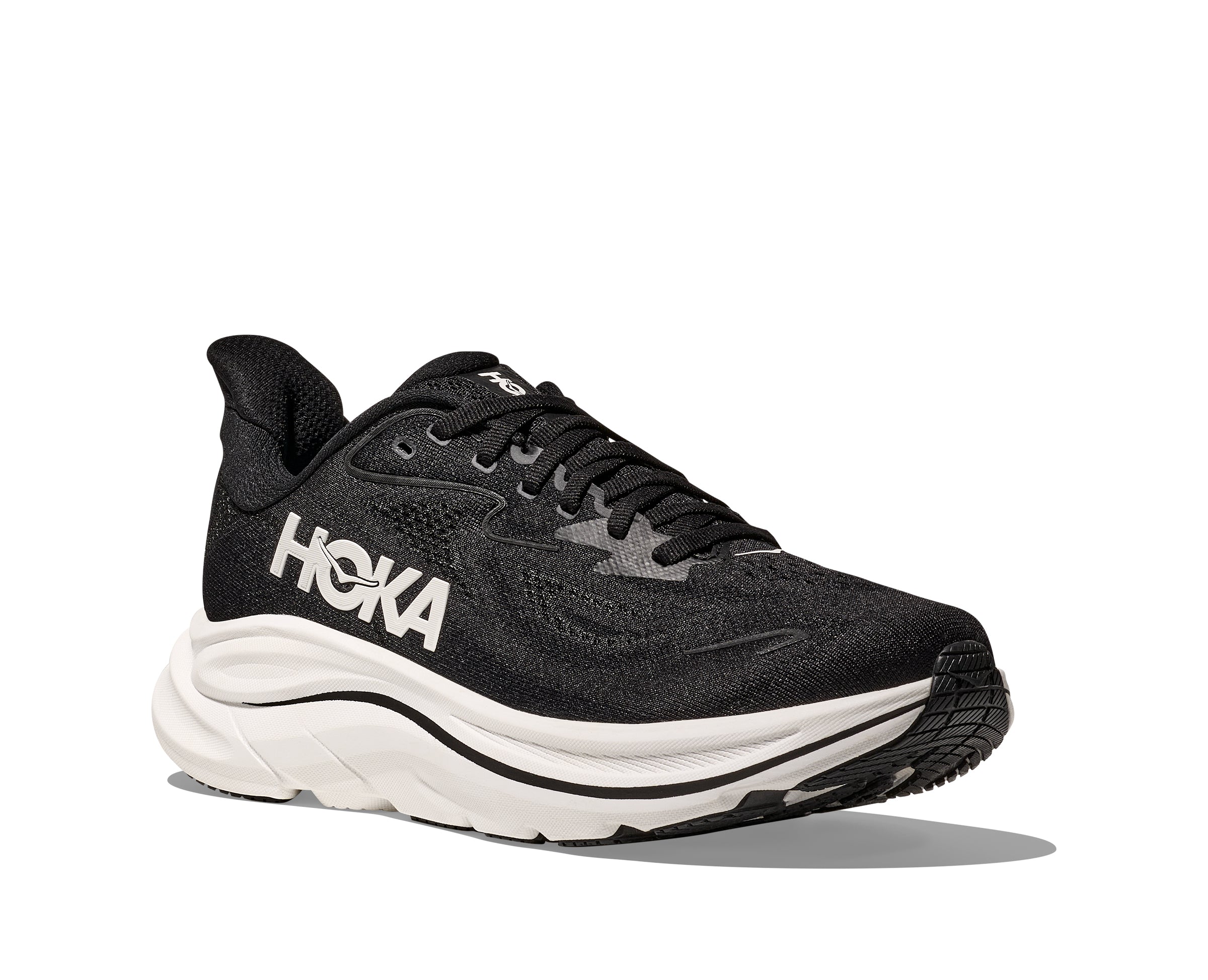 Hoka Black/White Men's Clifton 10 Running Shoes 1162030-BWHT