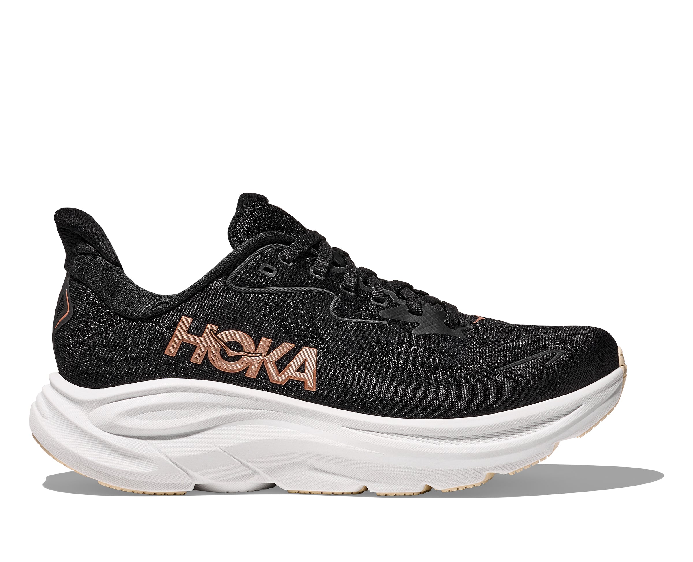 Hoka Black/Rose Gold Clifton 10 Women's Running Shoes 1162031-BRGL
