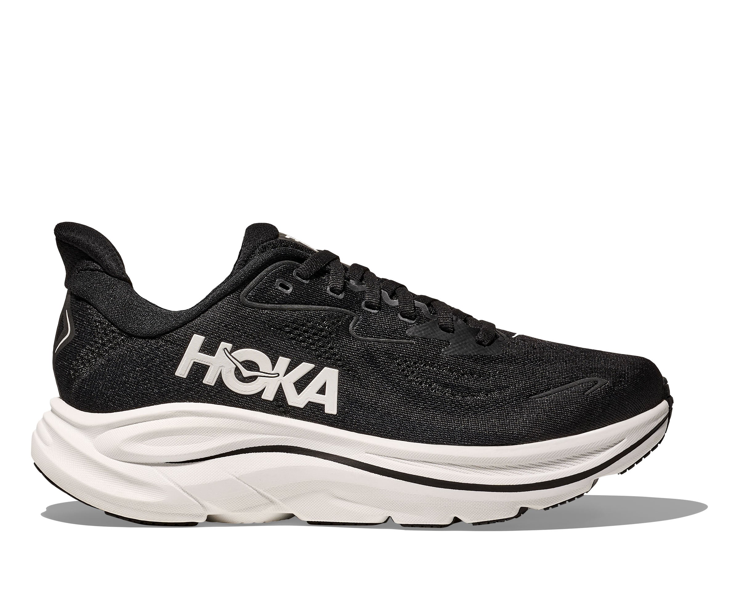 Hoka Black/White Clifton 10 Women's Running Shoes 1162031-BWHT