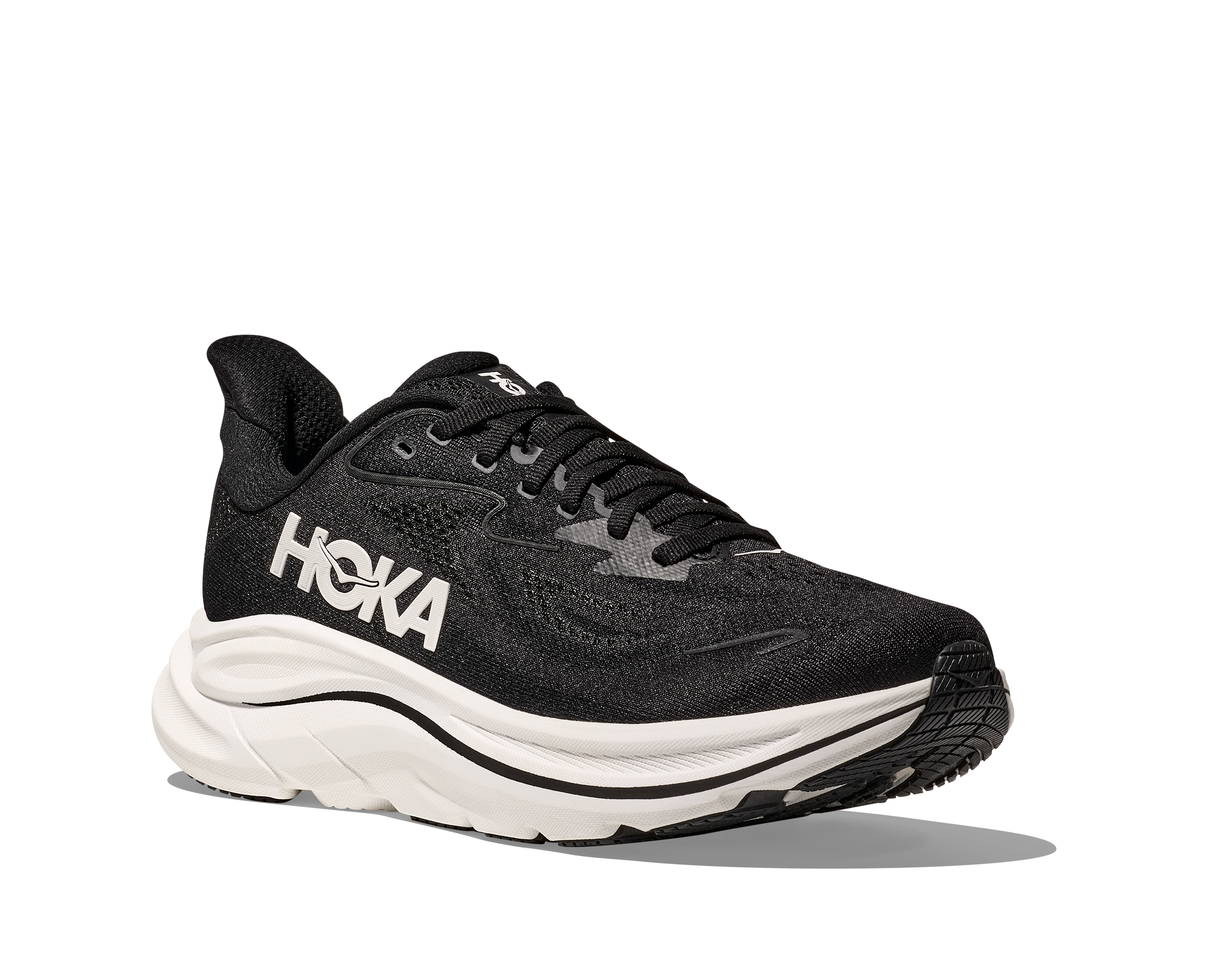 Hoka Black/White Clifton 10 Wide Width Women's Running Shoes 1162050-BWHT