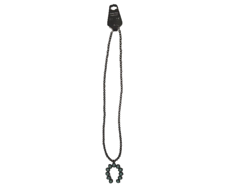 Crooked Fence Navajo Bead Turquoise Pendant Necklace 1164
