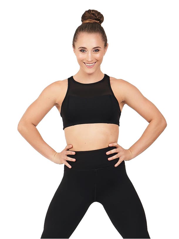 Capezio Shadow Dance Active Front Keyhole Girls Bra Top 11650T-SHA