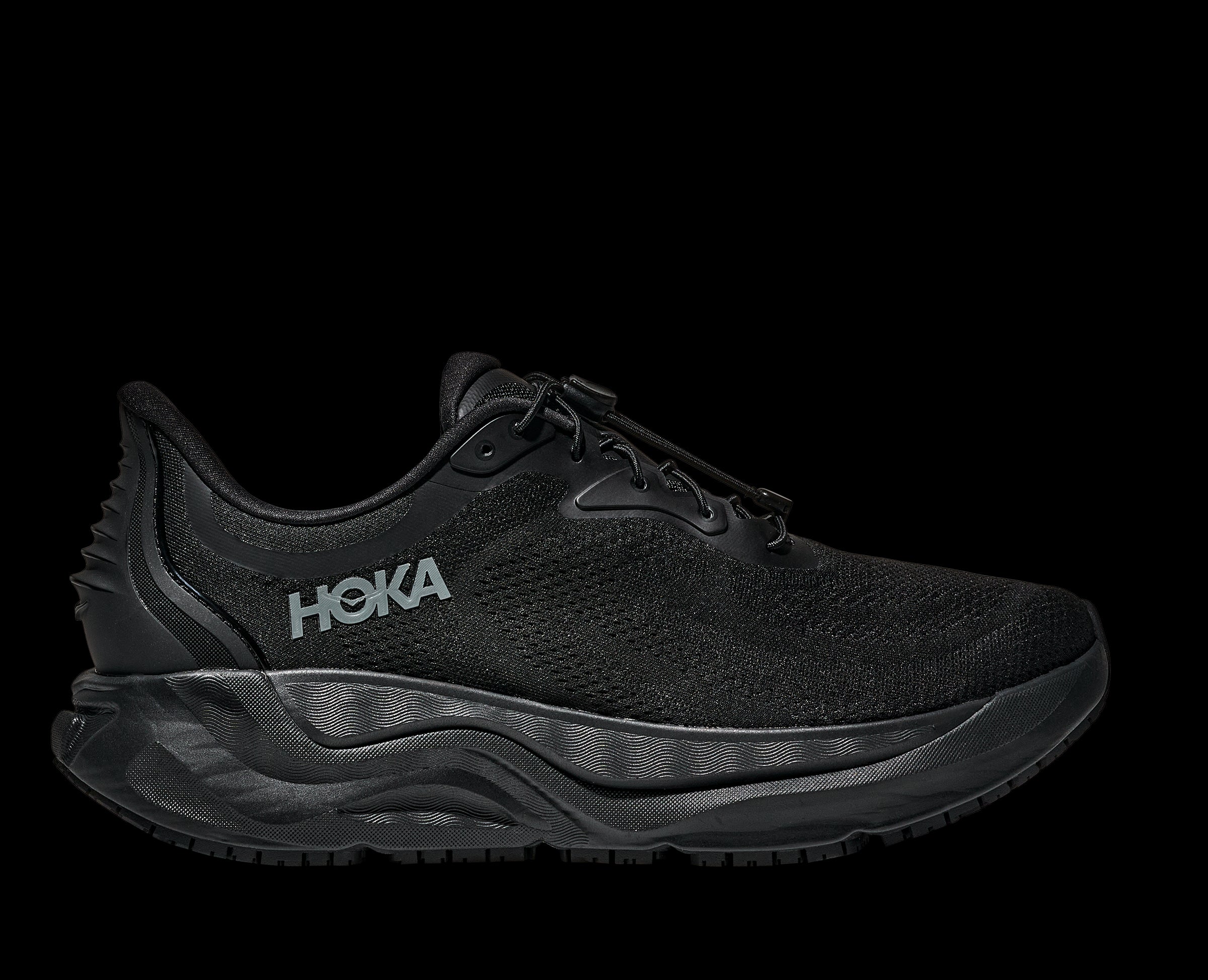 Hoka Black/Black Arahi SR Men's Wide Width Slip Resistant Work Shoes 1168714-BBLC