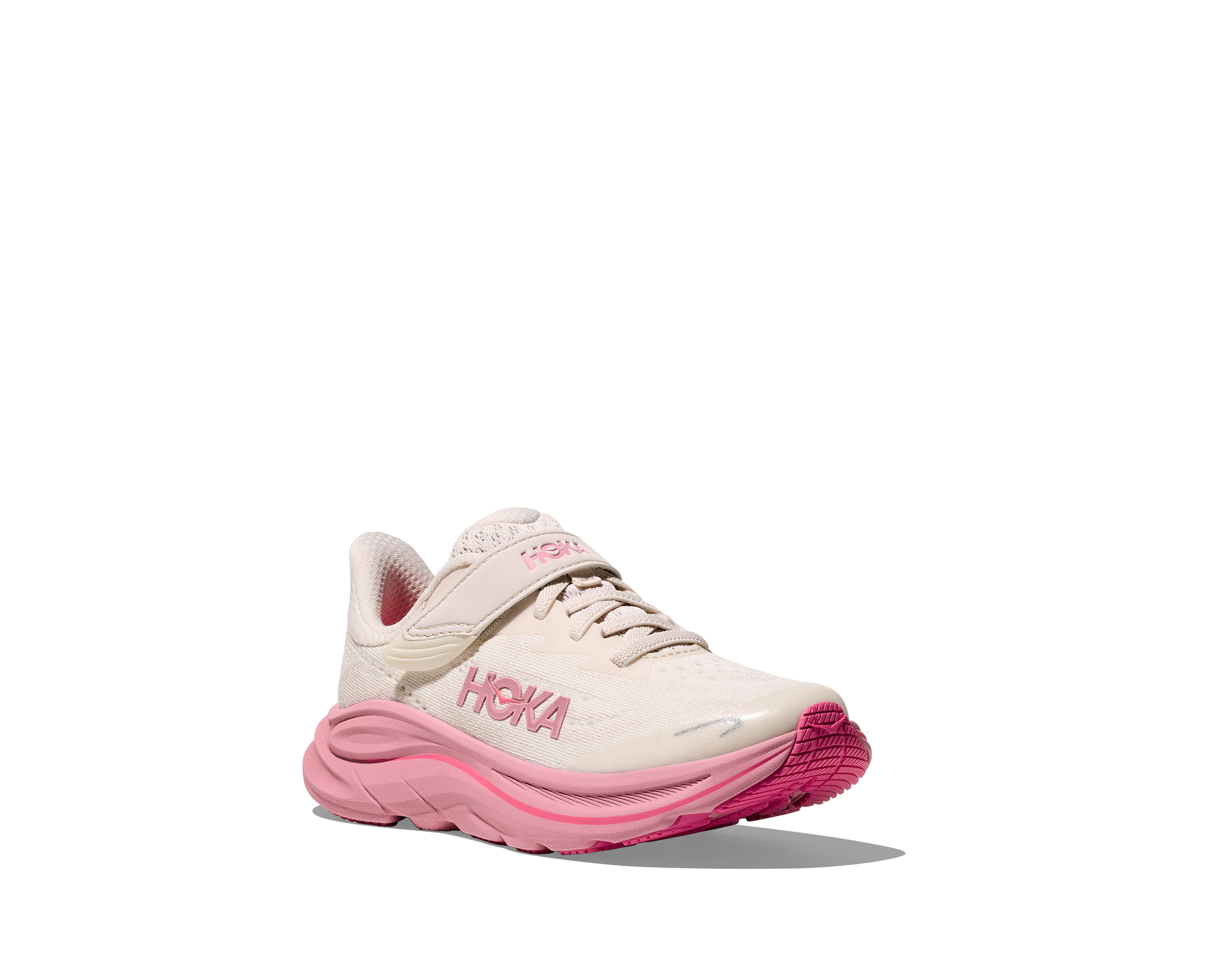 Hoka Rose Cream/Dried Rose Clifton 10 Little Kids Athletic Shoes 1168873-RMD