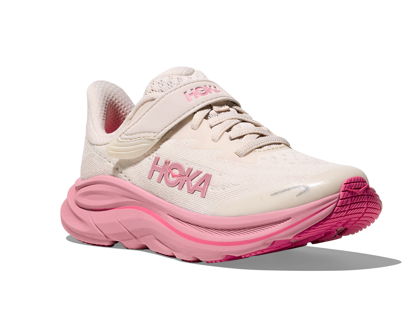 Hoka Rose Cream/Dried Rose Clifton 10 Little Kids Athletic Shoes 1168873-RMD