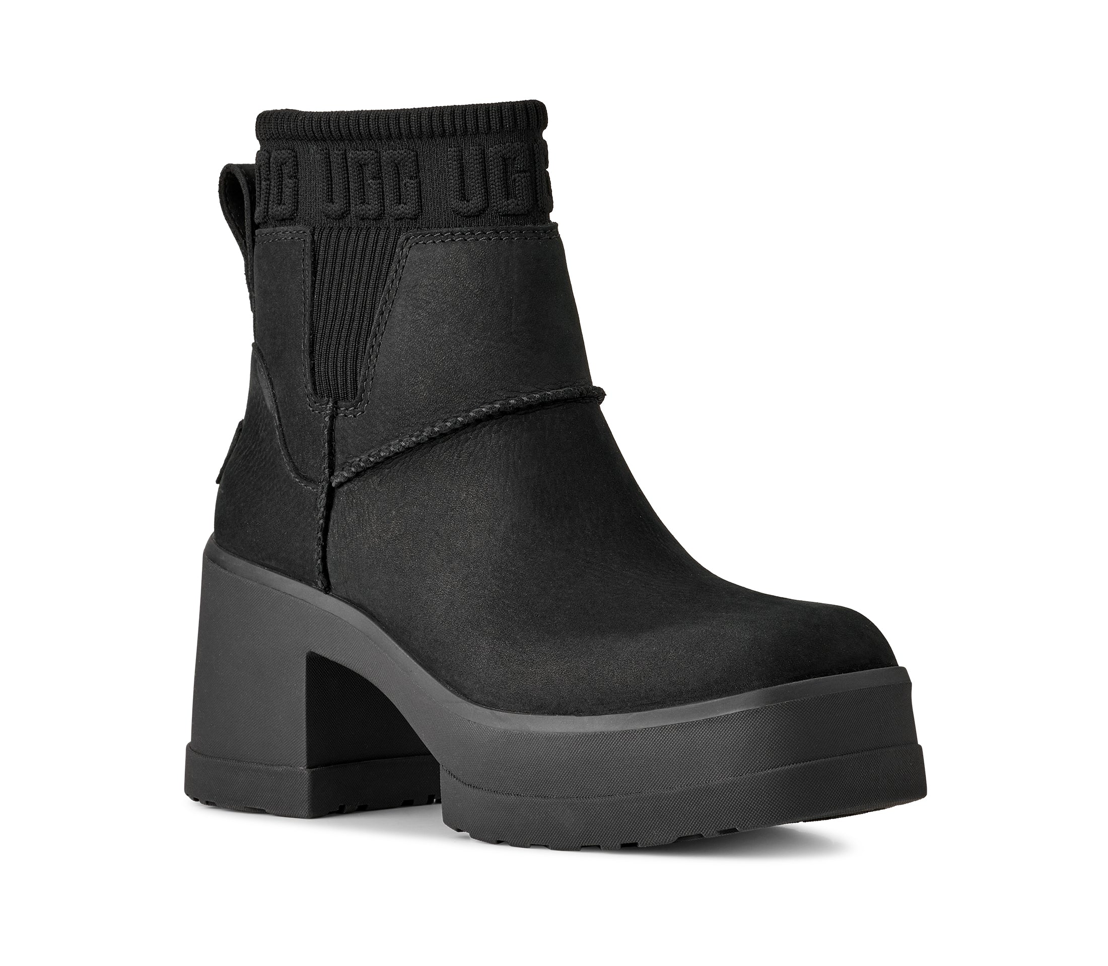 Ugg Black Moxy Women's Leather Chelsea Boots 1171475-BLK