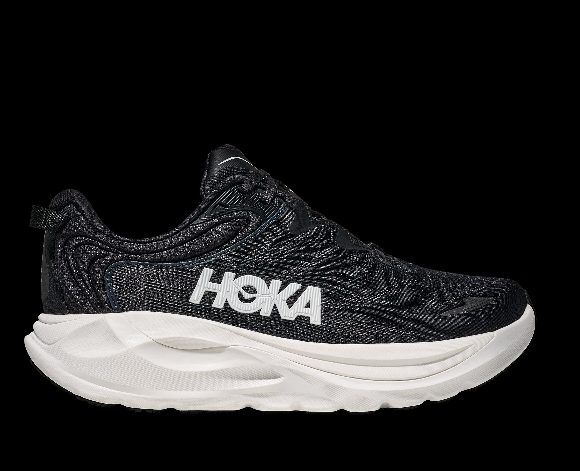Hoka Black/White Gaviota 6 Women's Stability Shoes 1171933-BWHT
