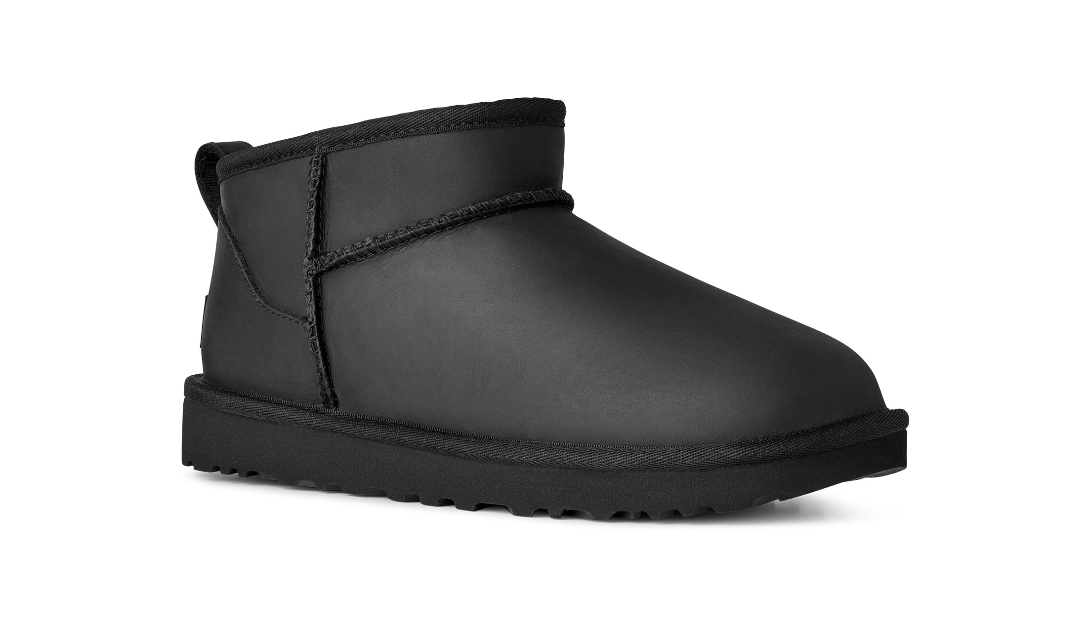 Ugg Black Classic Ultra Mini Leather Women's Boots 1174210-BLK