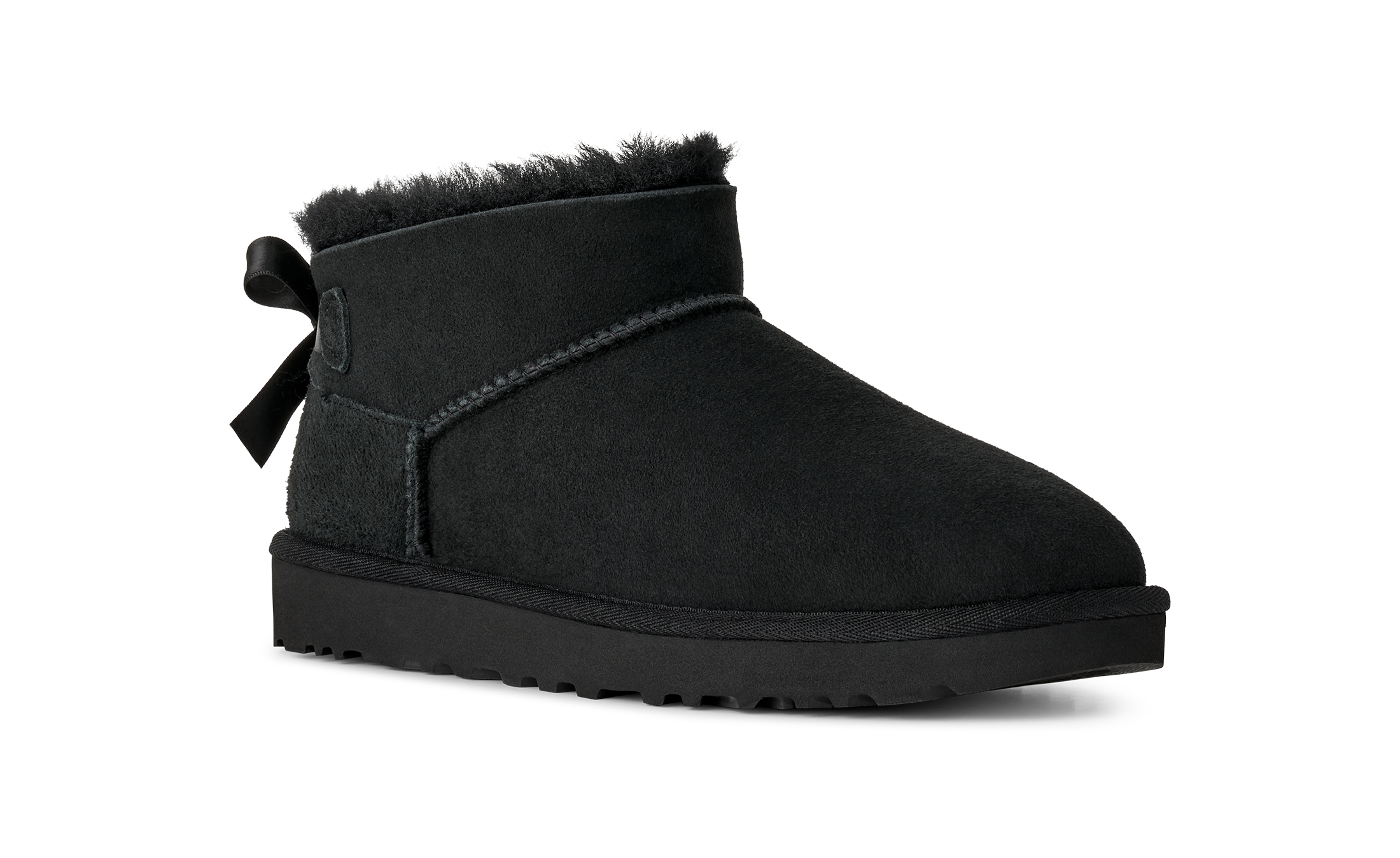 Ugg Black Ultra Mini Bailey Bow Women's Boots 1185491-BLK