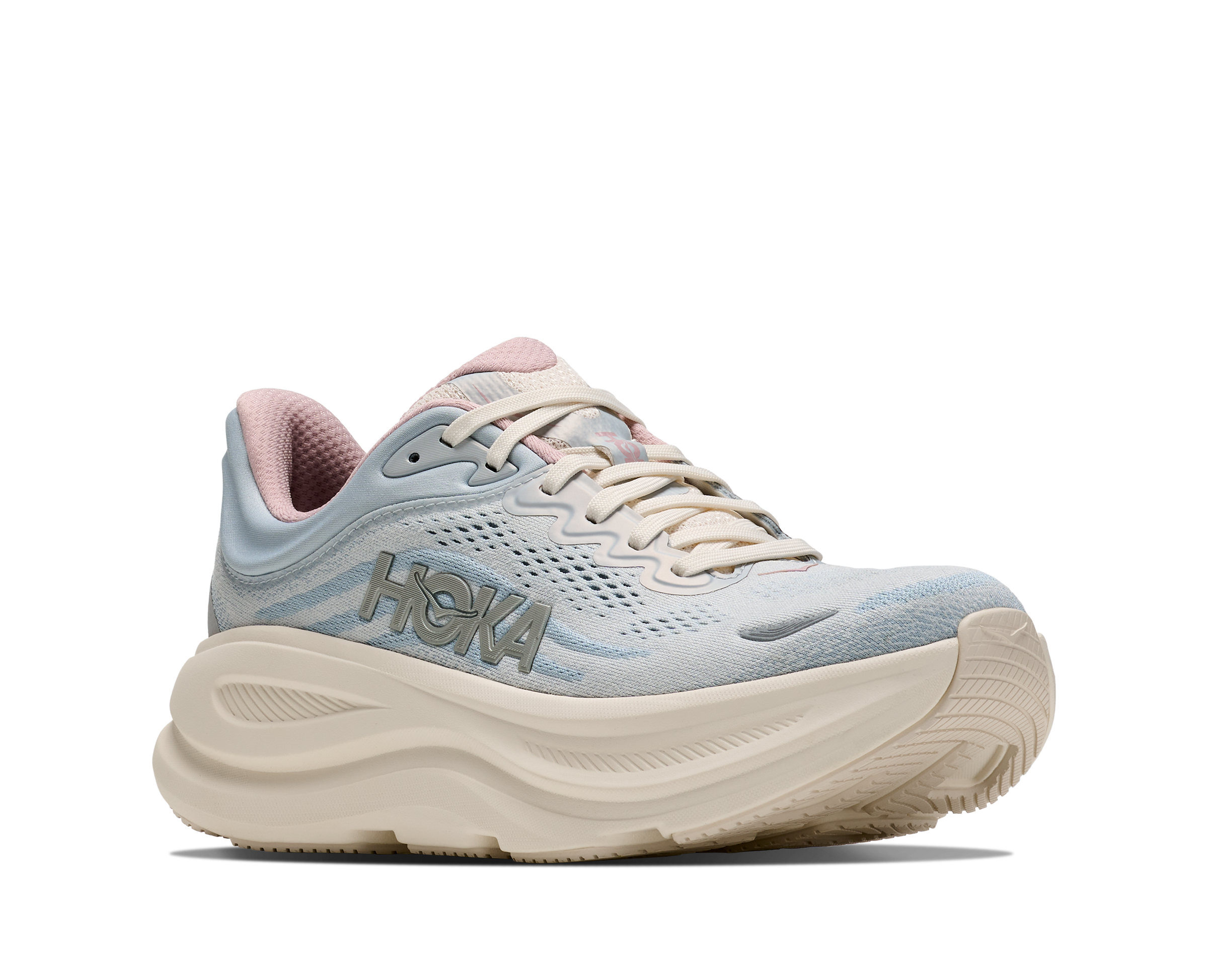Hoka Alabaster/Mineral Blue Bondi 9 GLM Extra Wide Women's Athletic Shoes 1189730